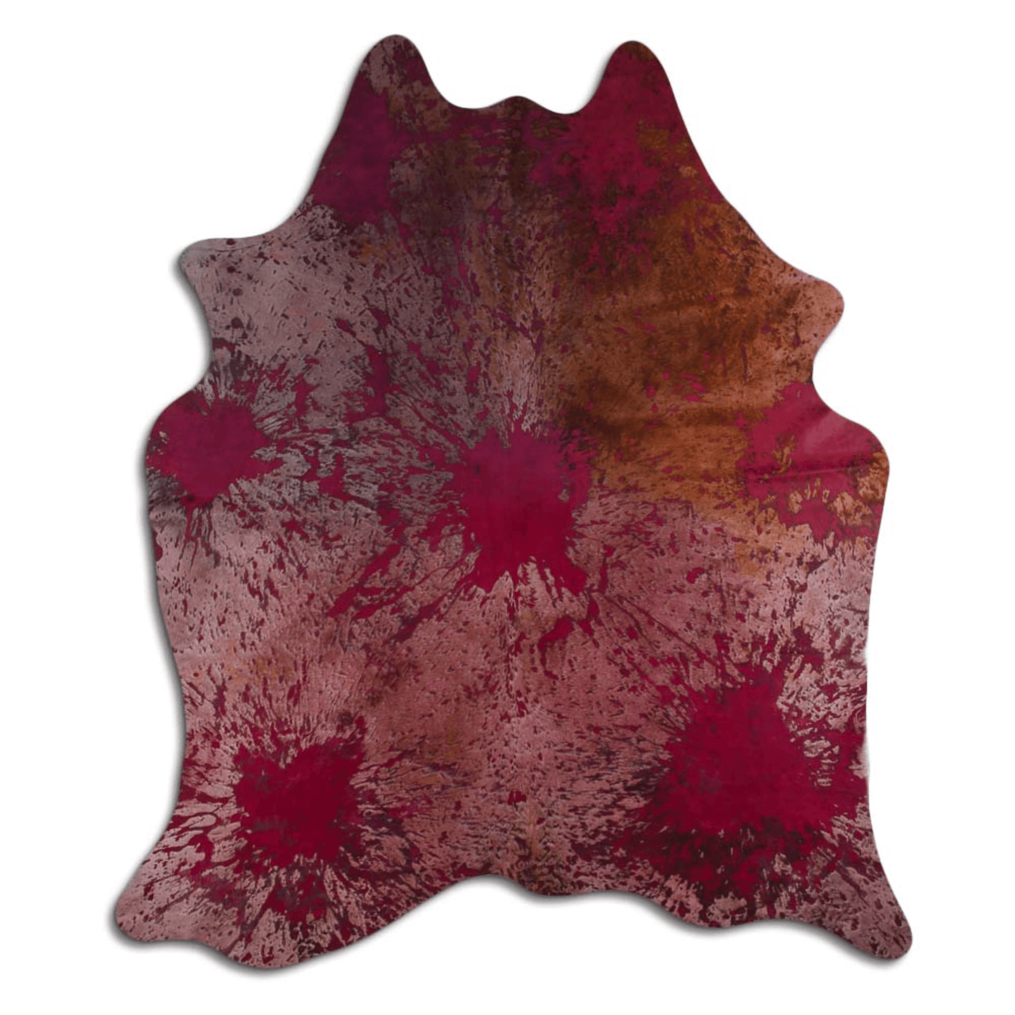 Distressed Pink Acid Washed Cowhide Area Rug