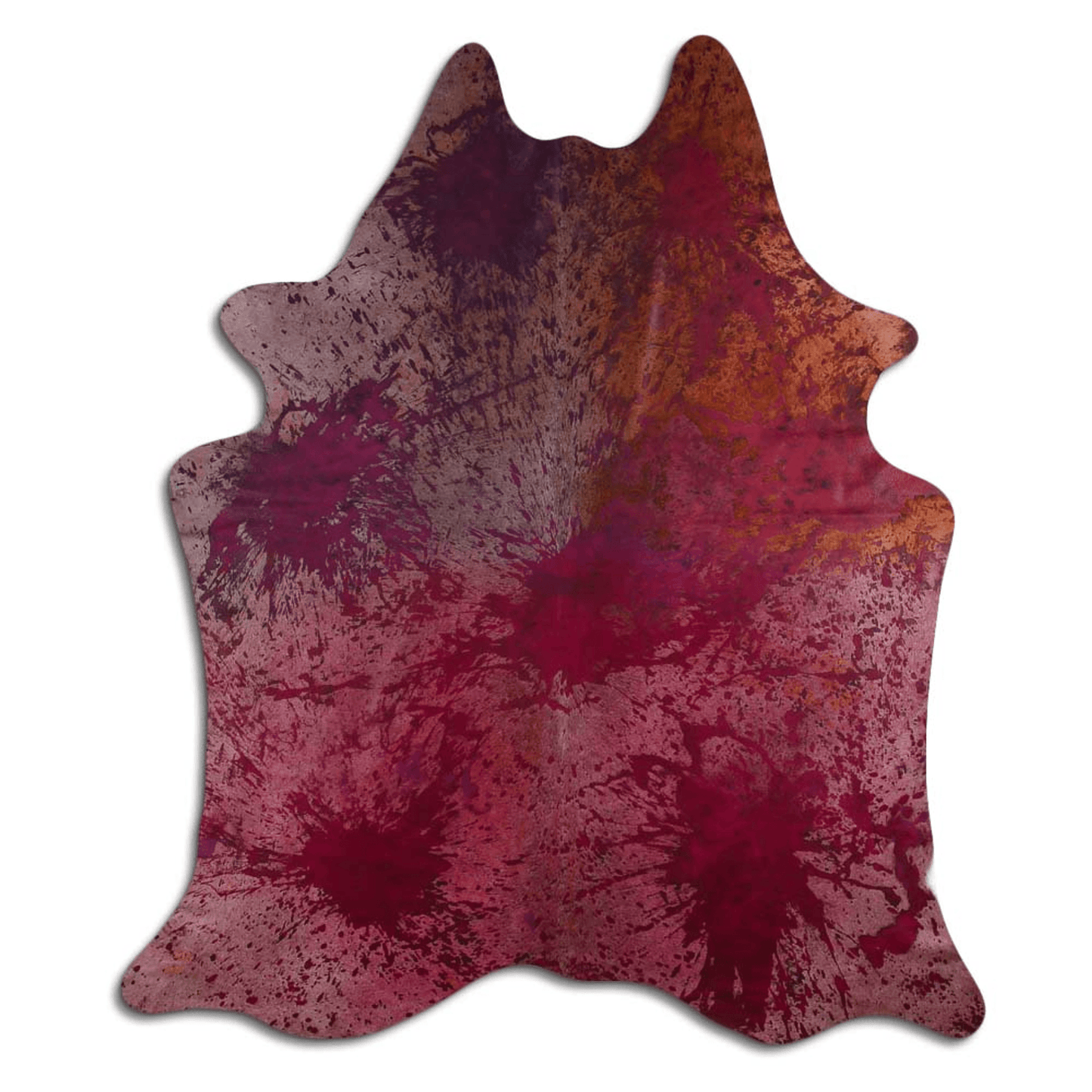 Distressed Pink Acid Washed Cowhide Area Rug