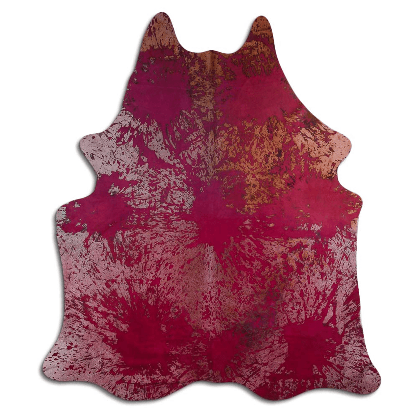 Distressed Pink Acid Washed Cowhide Area Rug