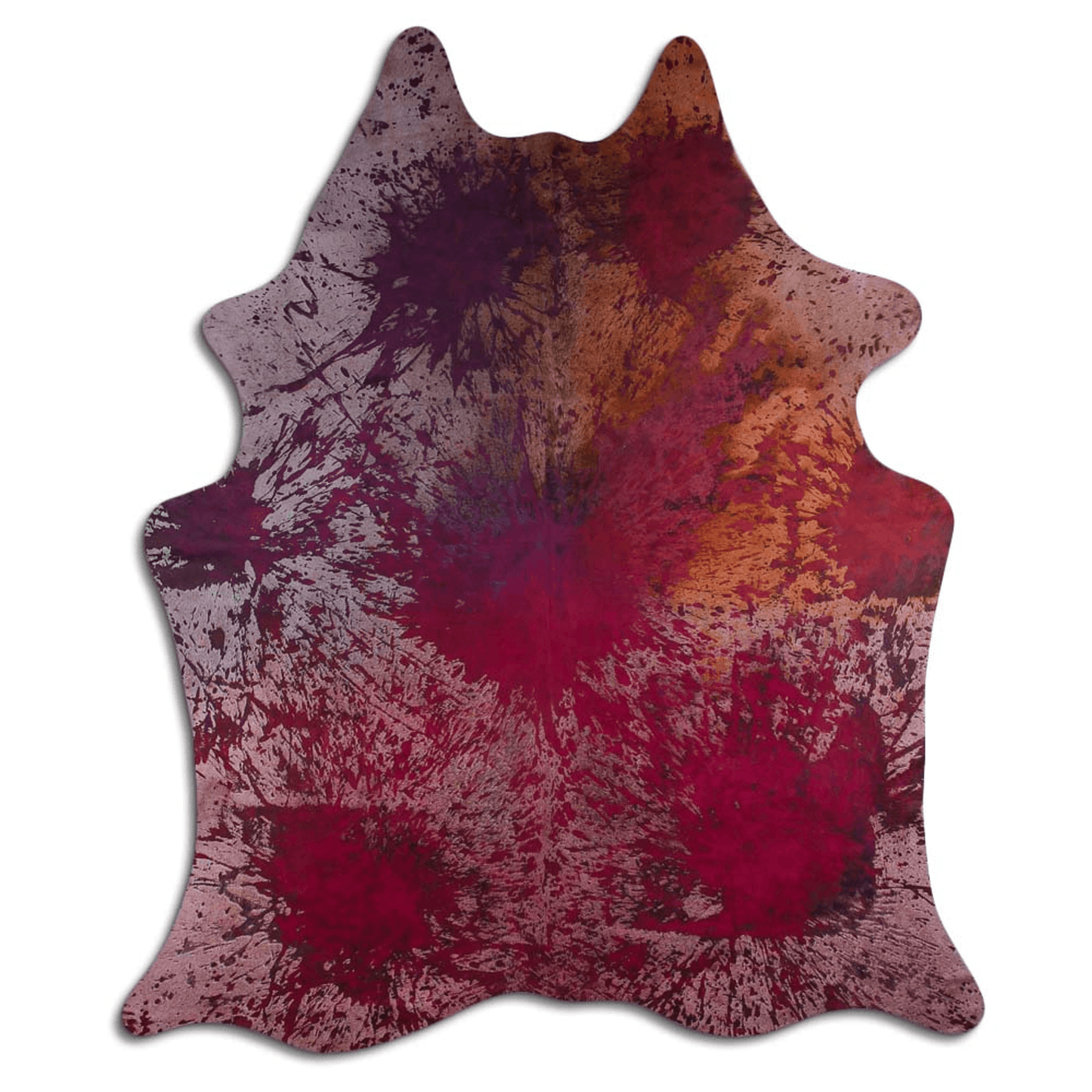 Distressed Pink Acid Washed Cowhide Area Rug