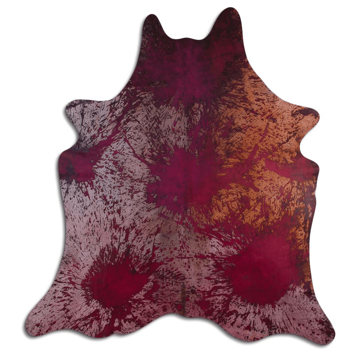 Distressed Pink Acid Washed Cowhide Area Rug