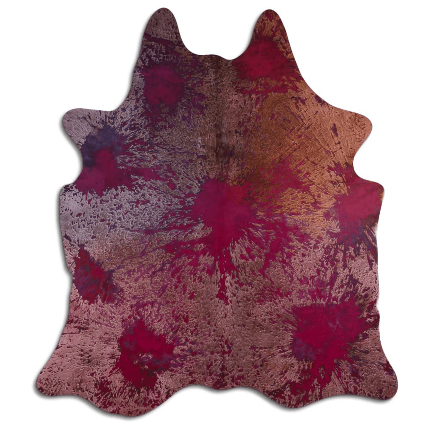 Distressed Pink Acid Washed Cowhide Area Rug