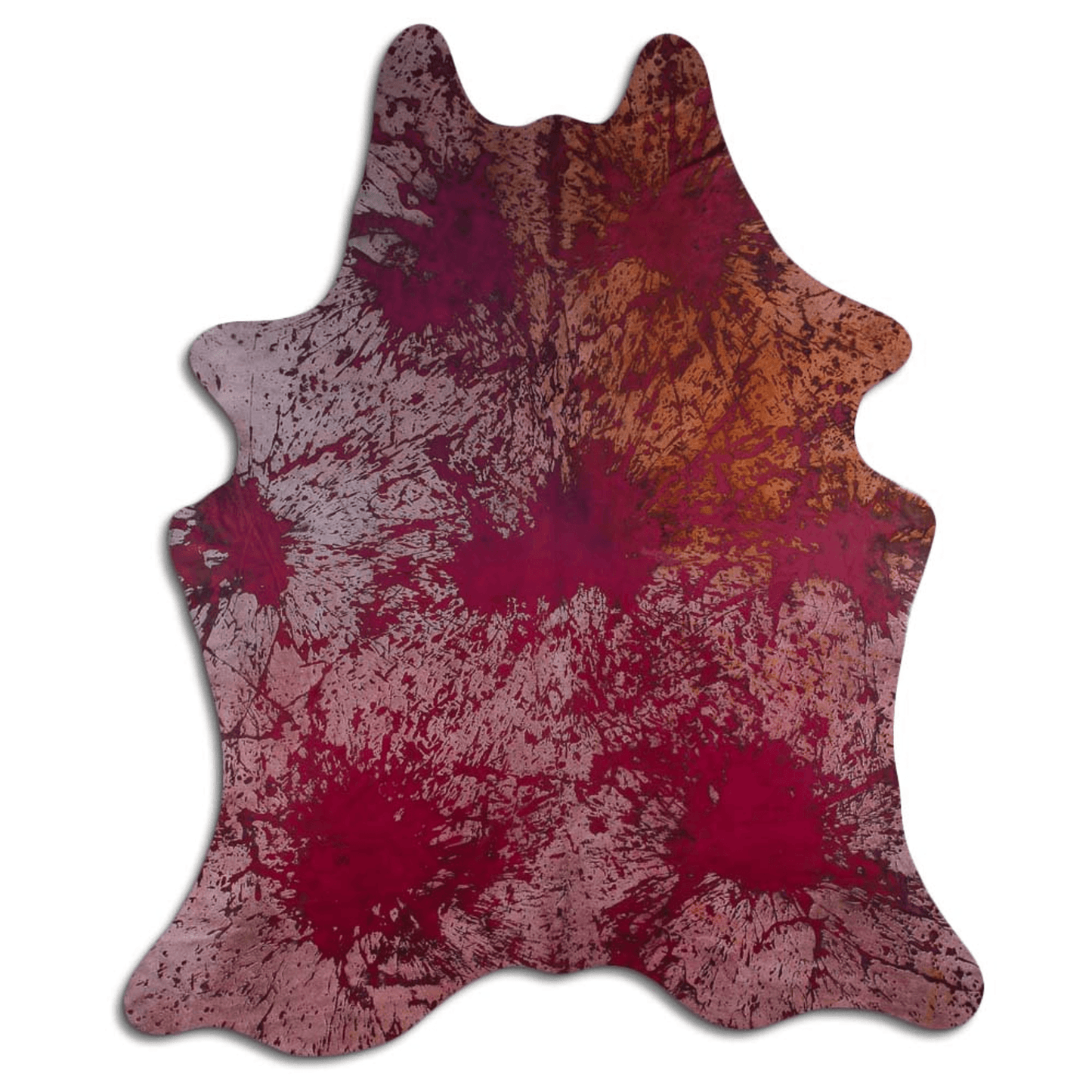 Distressed Pink Acid Washed Cowhide Area Rug