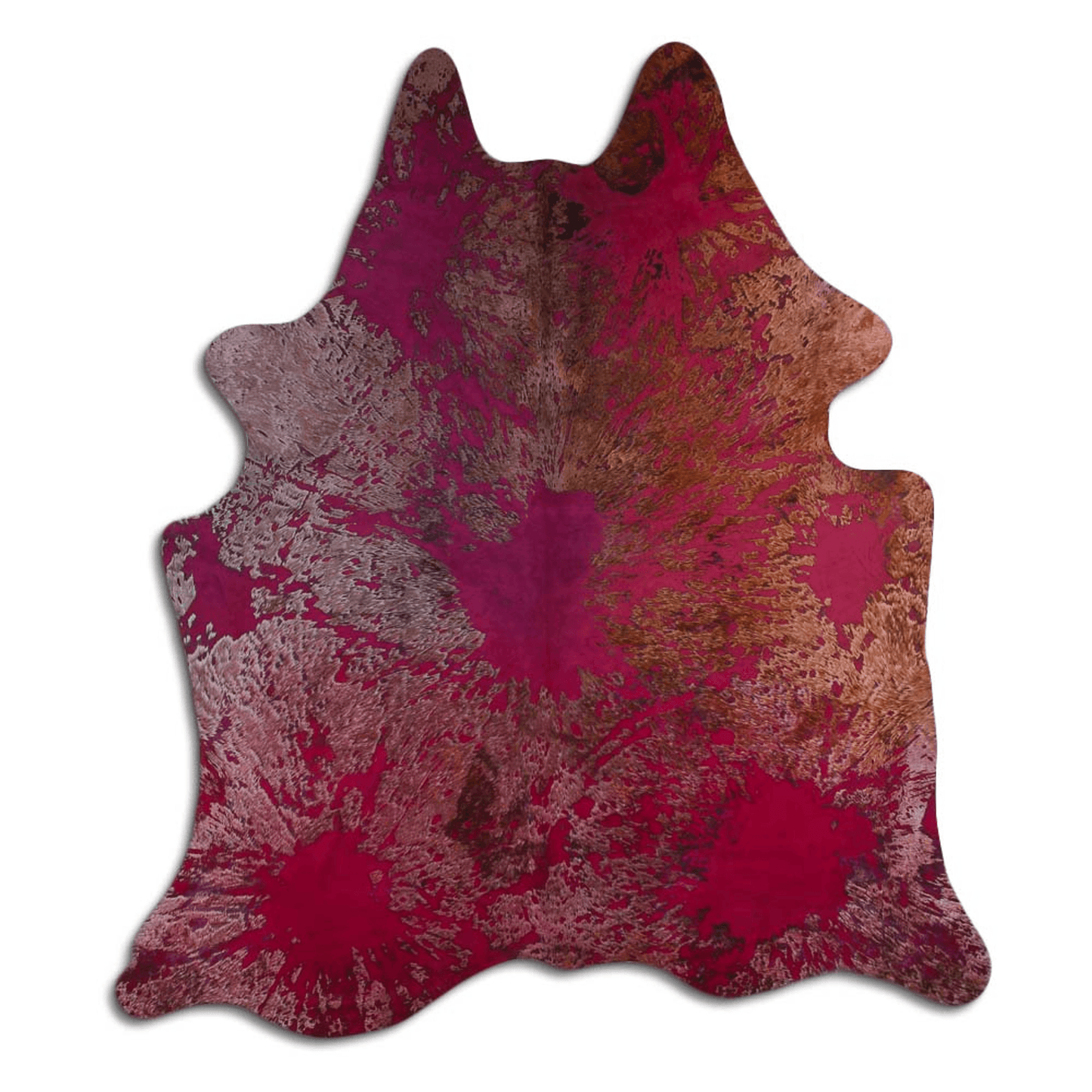 Distressed Pink Acid Washed Cowhide Area Rug