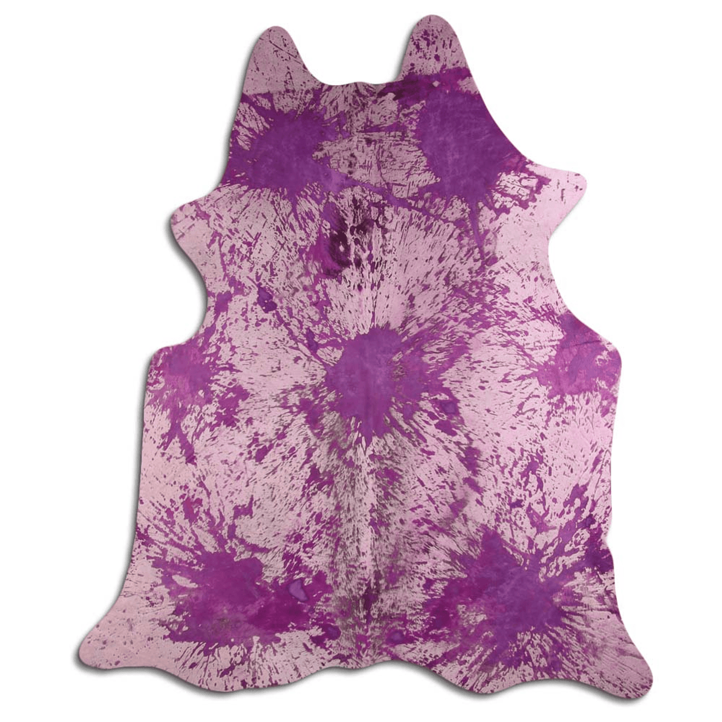 Distressed Purple Acid Washed Cowhide Area Rug