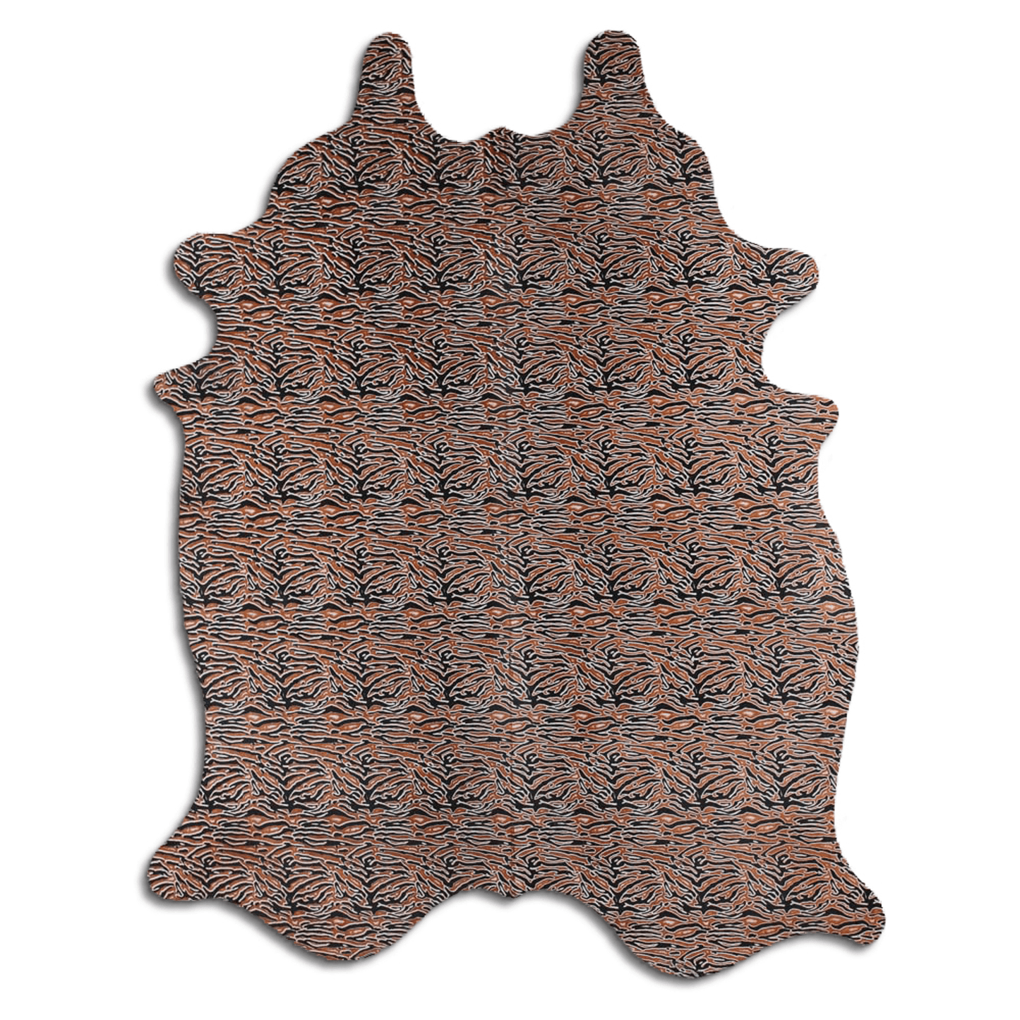 Elegant Printed Cowhide Area Rug - Baby Zebra Design