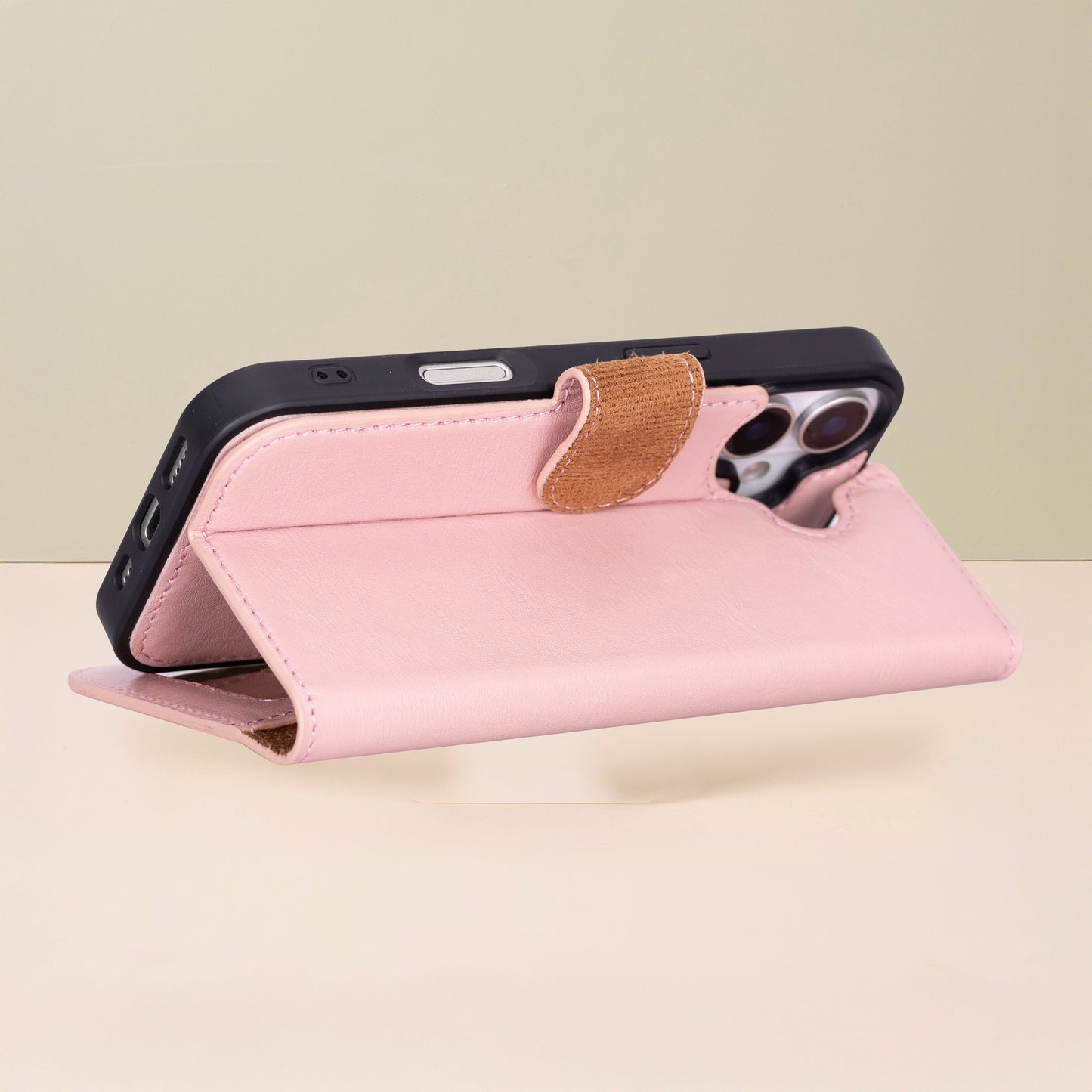 Leathere iPhone 17 Wallet Case – Pink - New York