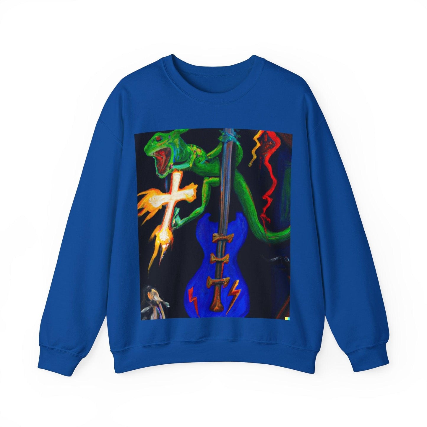 Lizard Vigilante Lightning Cross Unisex Heavy Blend™ Crewneck Sweatshirt - Lizard Vigilante