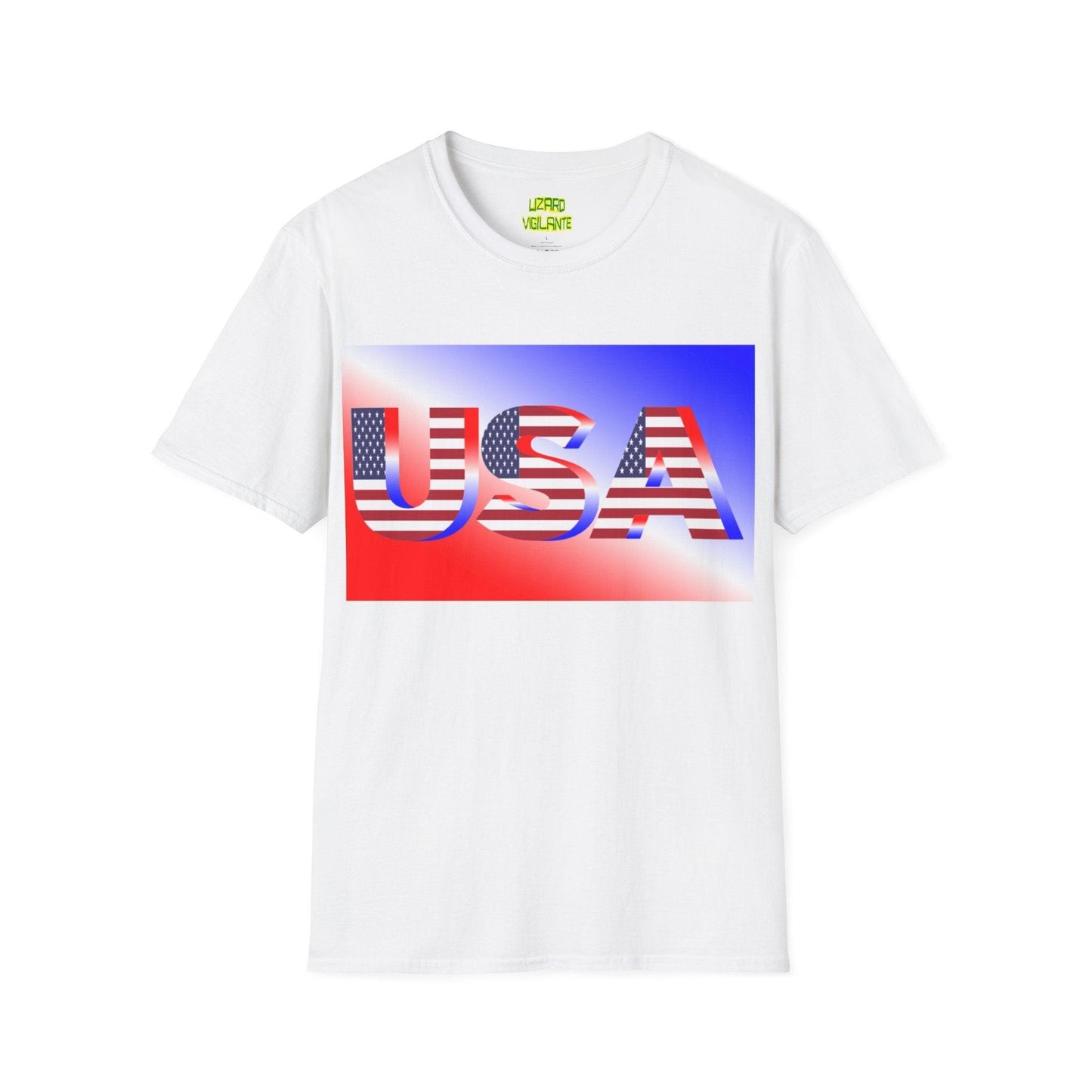 USA Red, White, and Blue Graphic Unisex Softstyle T-Shirt - Lizard Vigilante