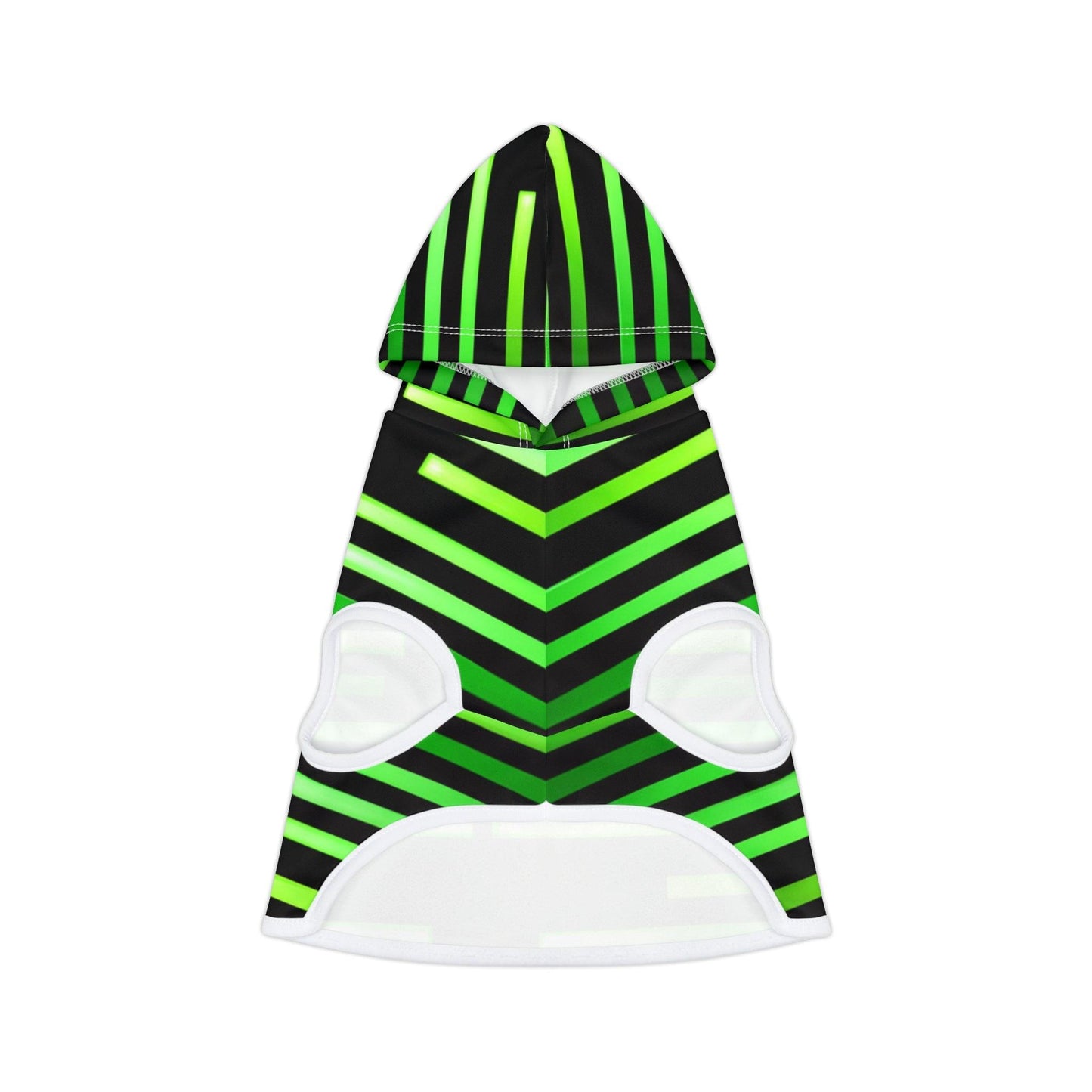 Green & Gold White Lines at Black Pet Hoodie - Lizard Vigilante