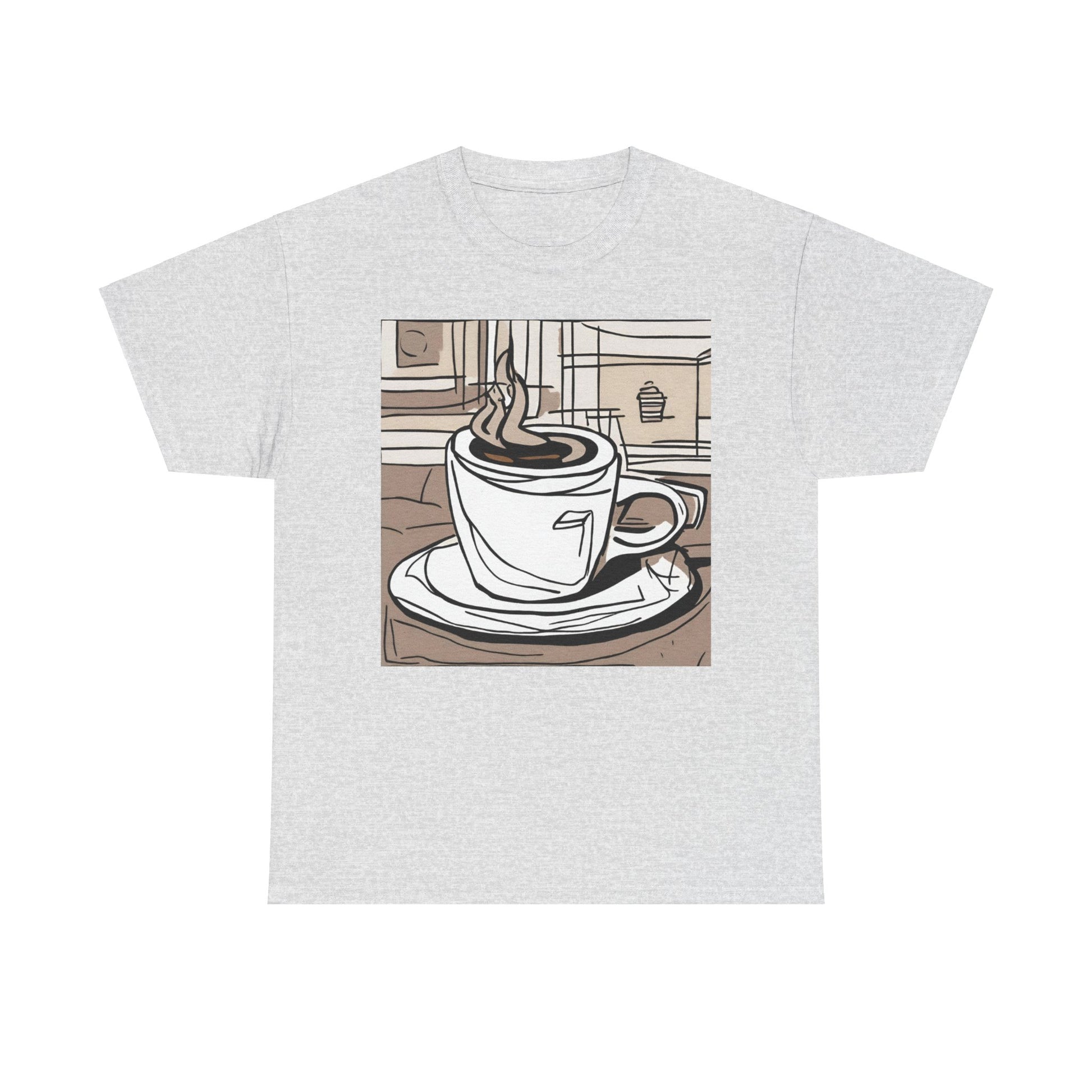 Cup of Coffee Illustration Unisex Heavy Cotton Tee - Lizard Vigilante