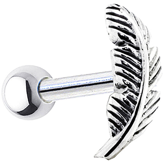 Sterling Silver 925 Feather Left Cartilage Earring