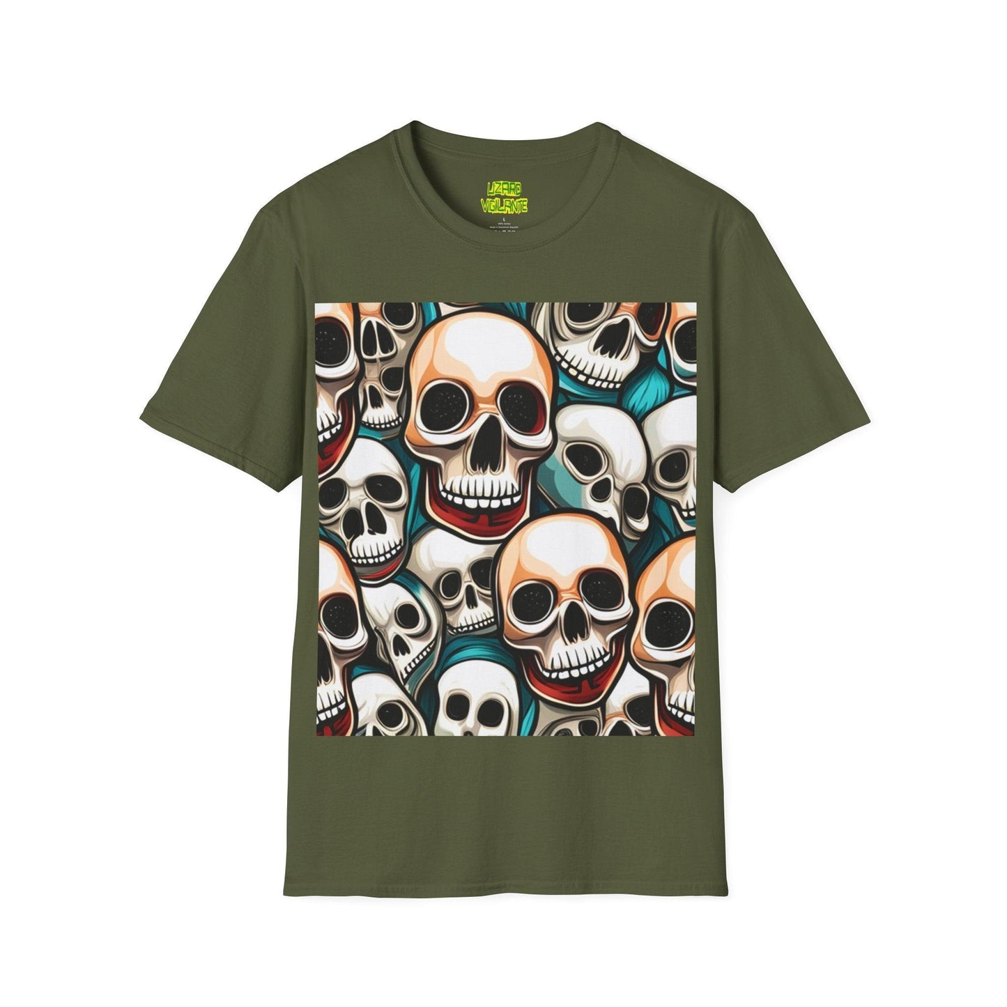 Shiny Happy Skulls Unisex Softstyle T-Shirt - Lizard Vigilante