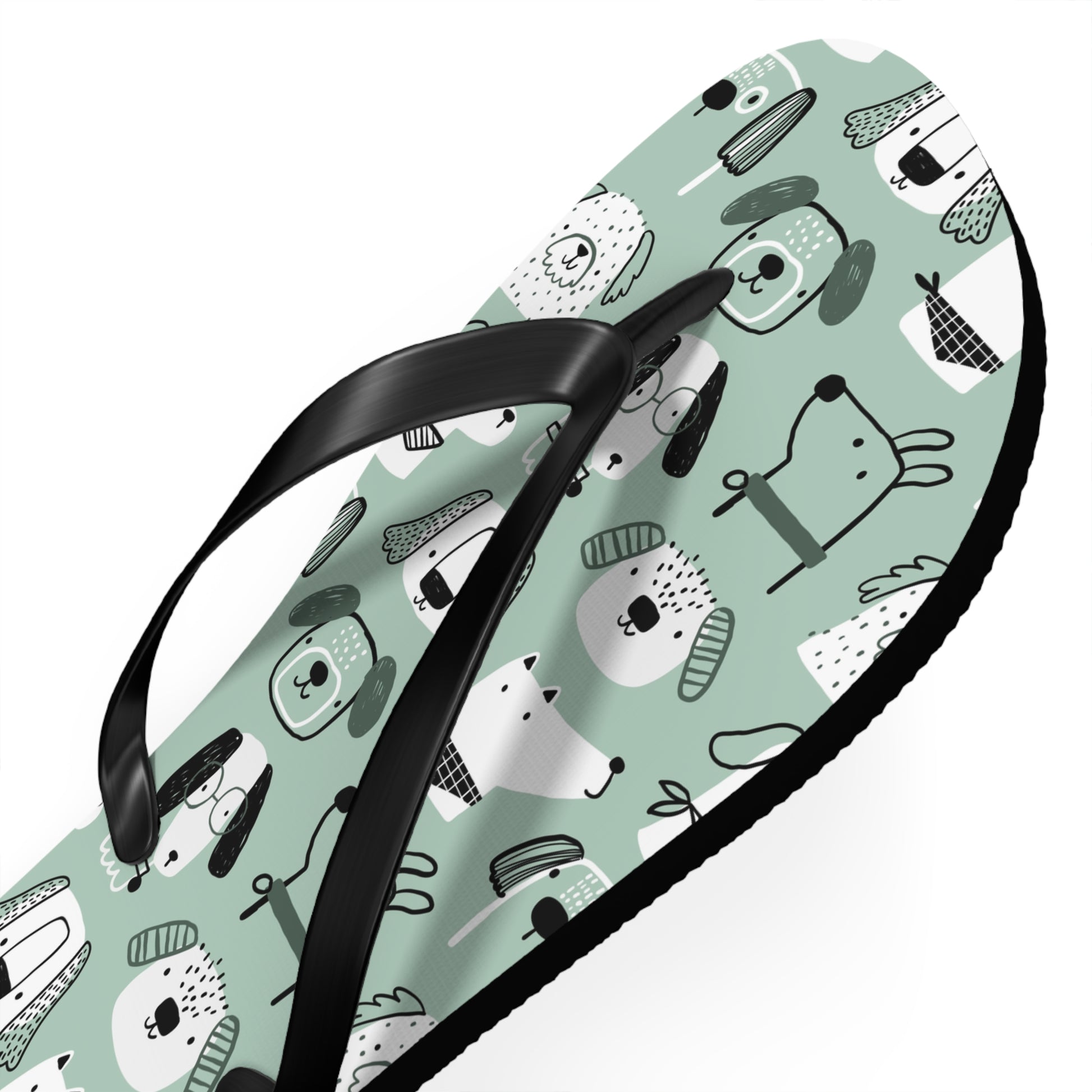 Illustrated Doggers Flip Flops - Lizard Vigilante