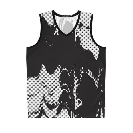 Distressed Black Basketball Jersey - Lizard Vigilante