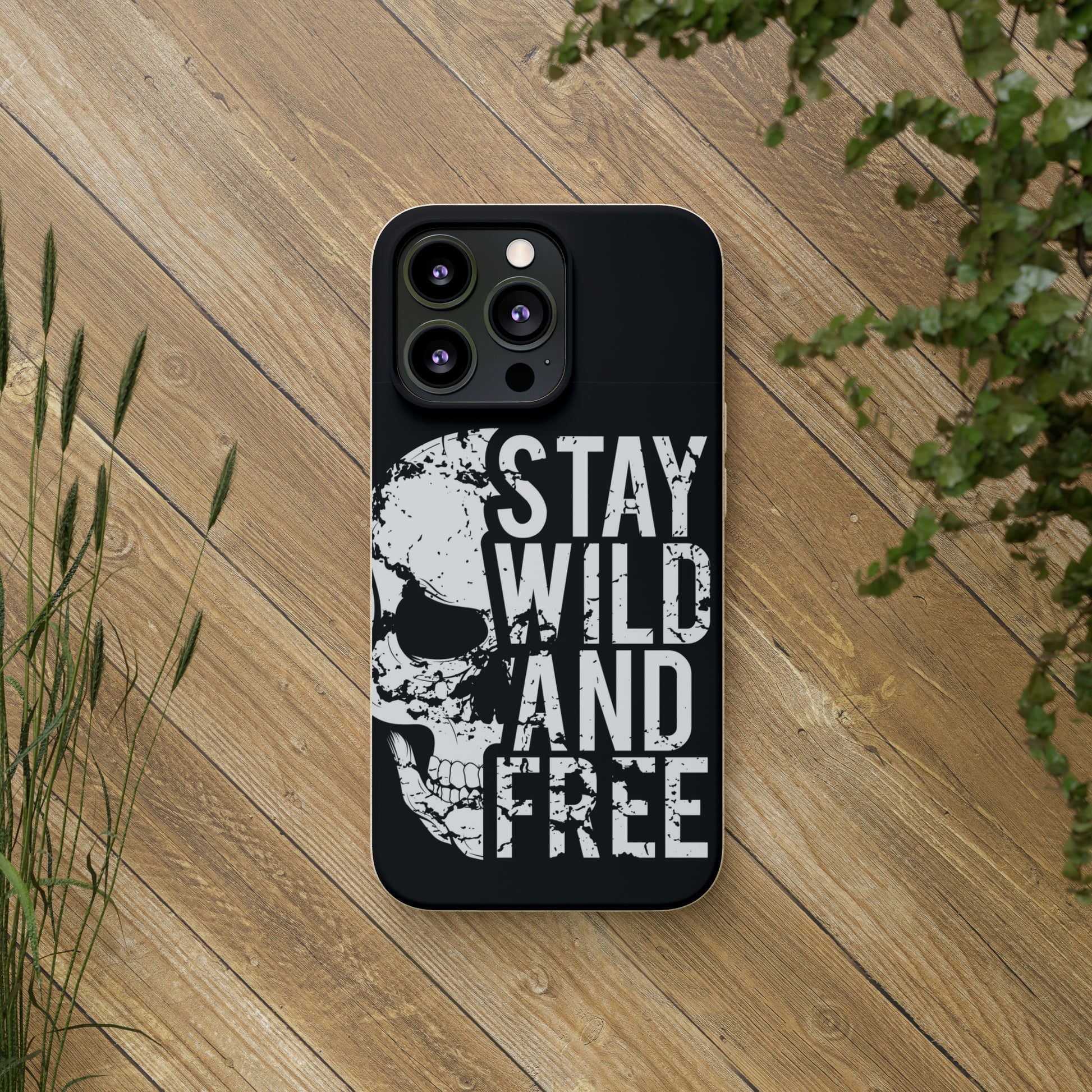 Stay Wild And Free Skull Biodegradable Cases - Lizard Vigilante