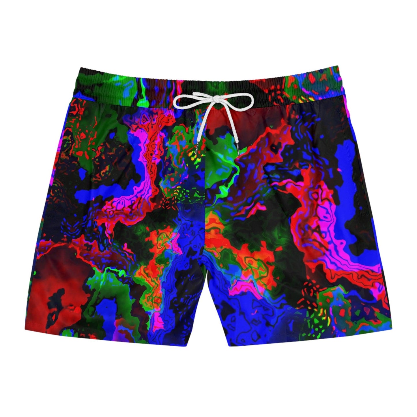 Rainbow in the Darkness Men's Mid-Length Swim Shorts - Lizard Vigilante