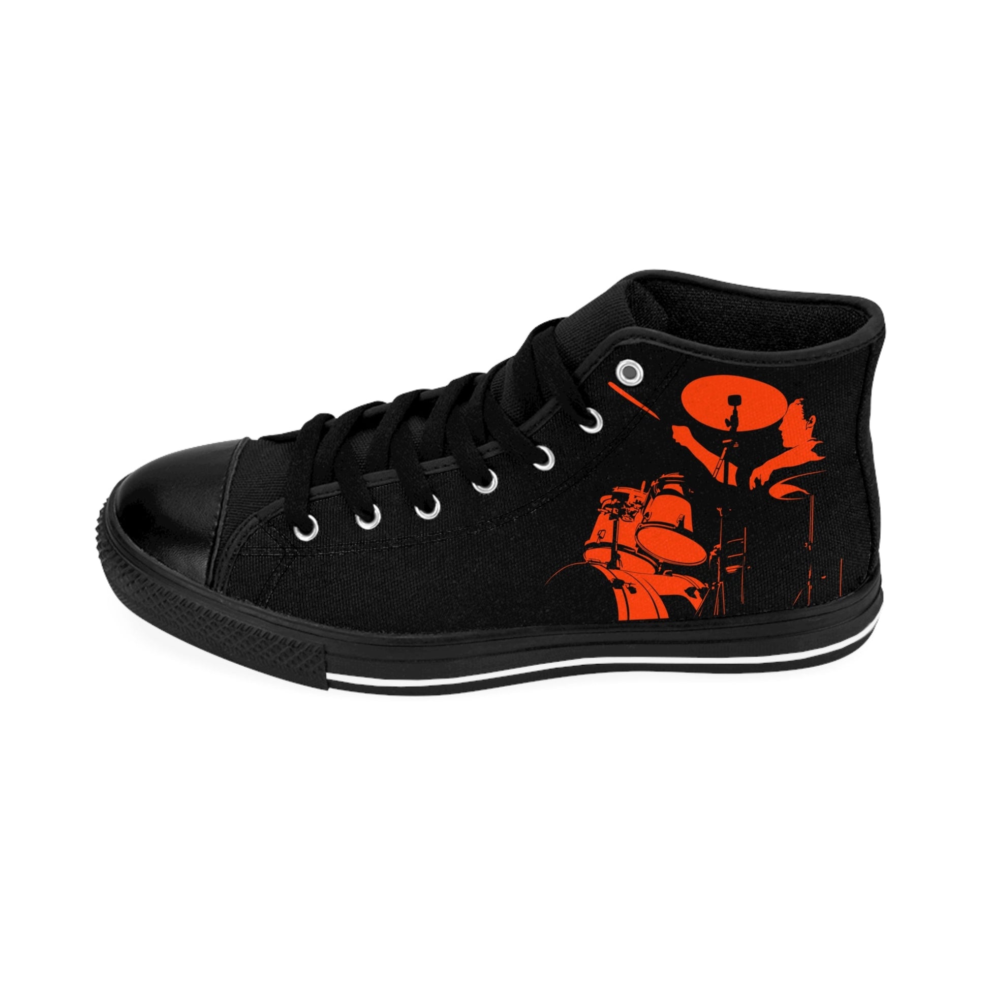 Red Black Drummer Men's Classic Sneakers - Lizard Vigilante