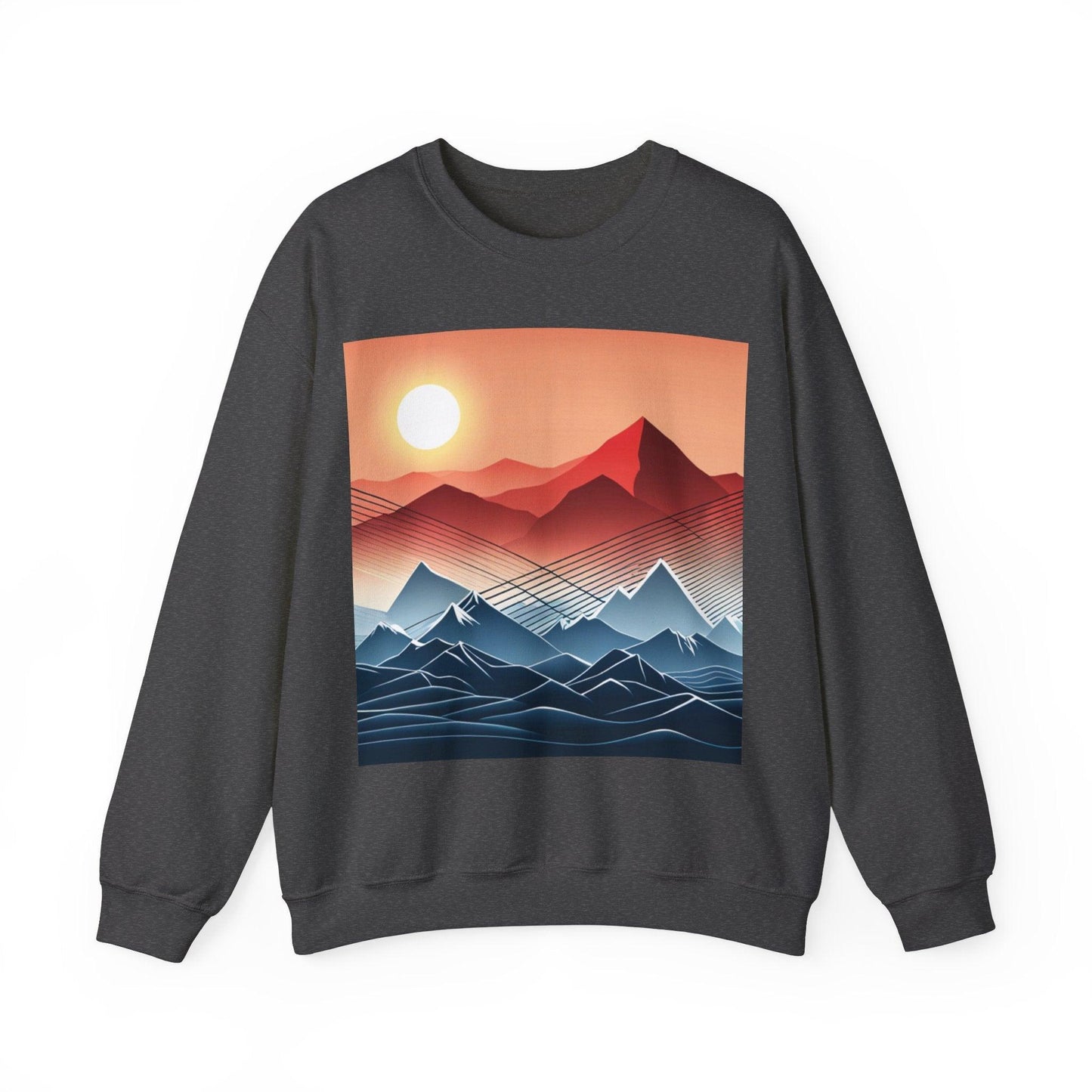 Mountain Line Art Unisex Heavy Blend™ Crewneck Sweatshirt - Lizard Vigilante