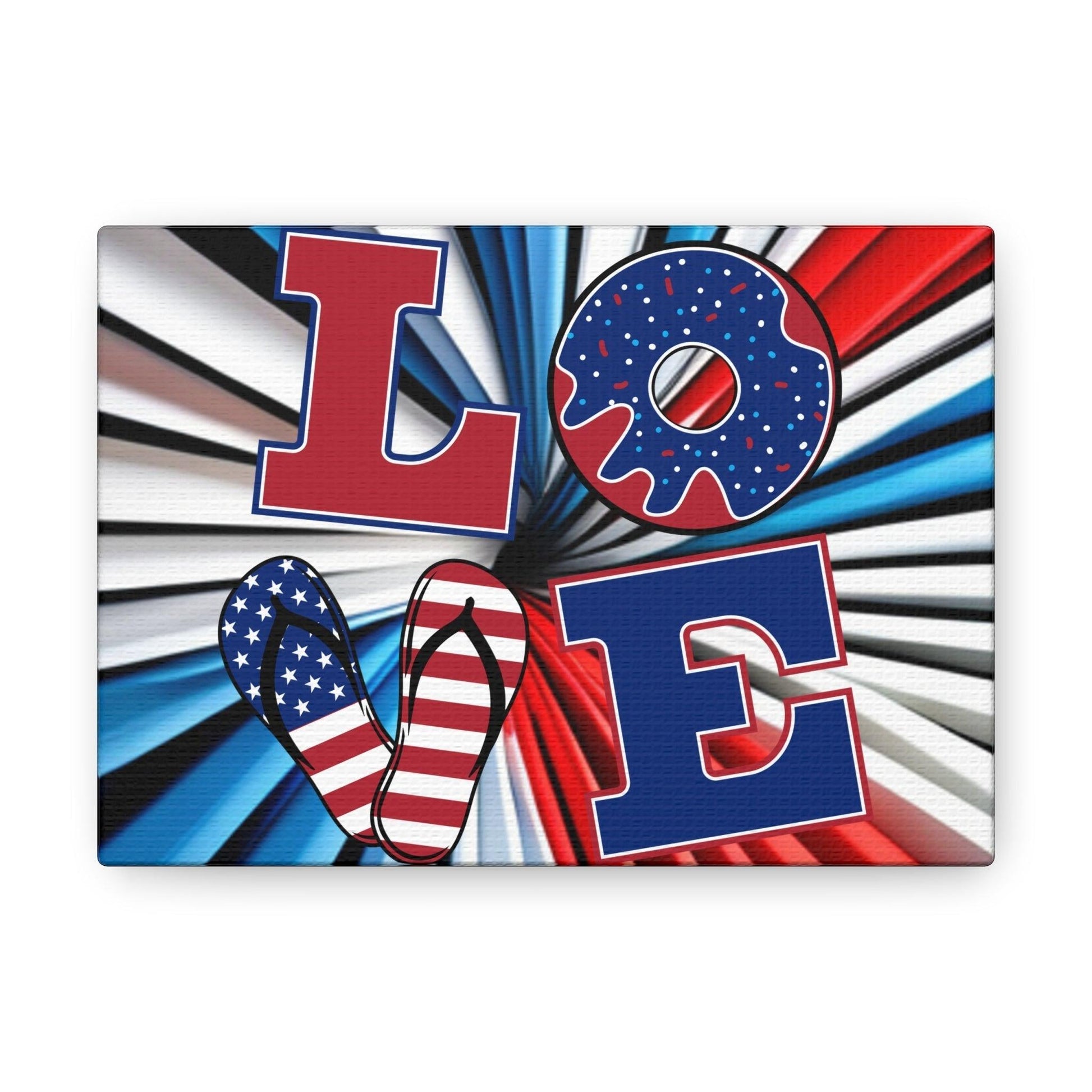 Patriotic Americans LOVE Valentine’s Day July 4th Canvas Gallery Wraps - Lizard Vigilante