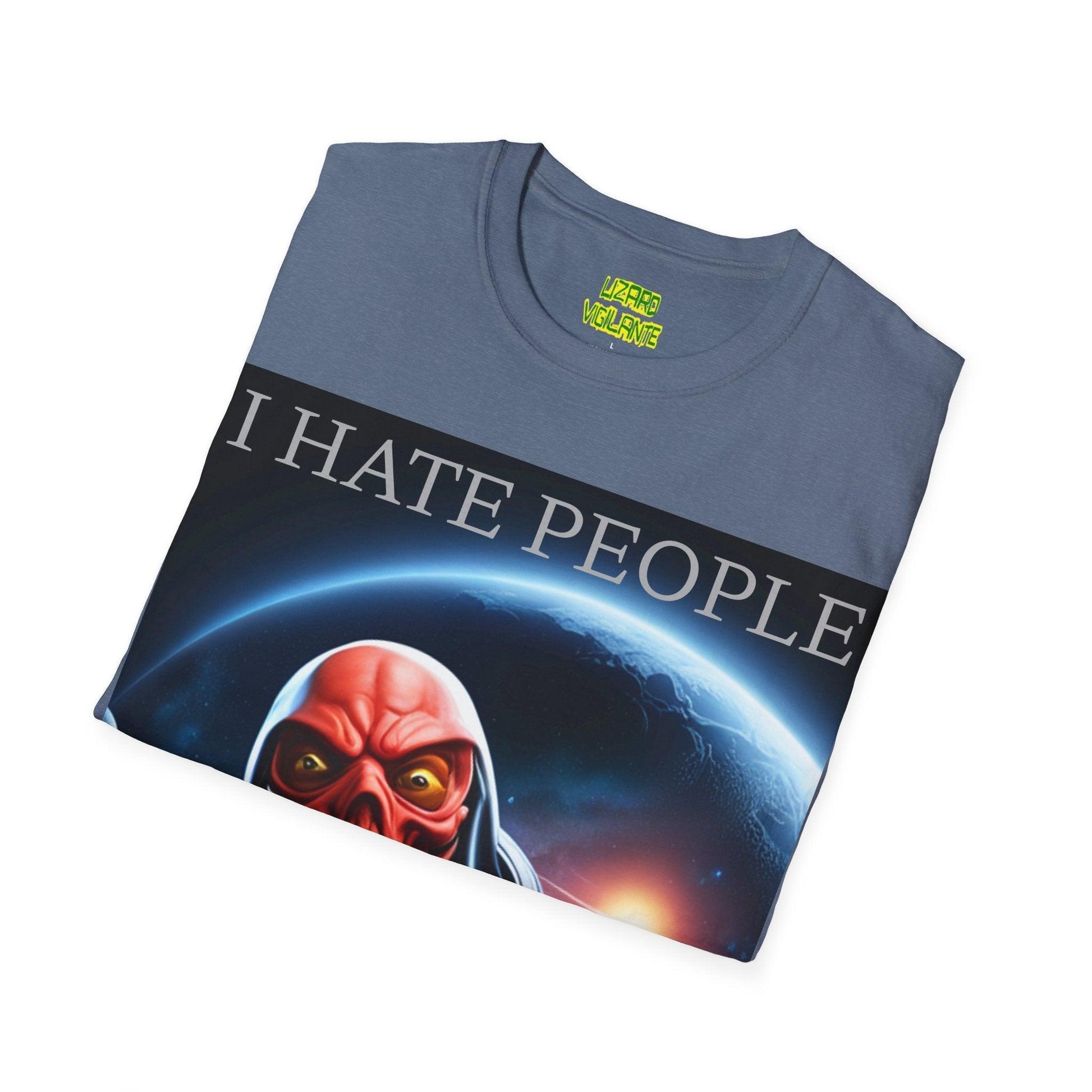 I Hate People Alien Unisex Softstyle T-Shirt - Lizard Vigilante