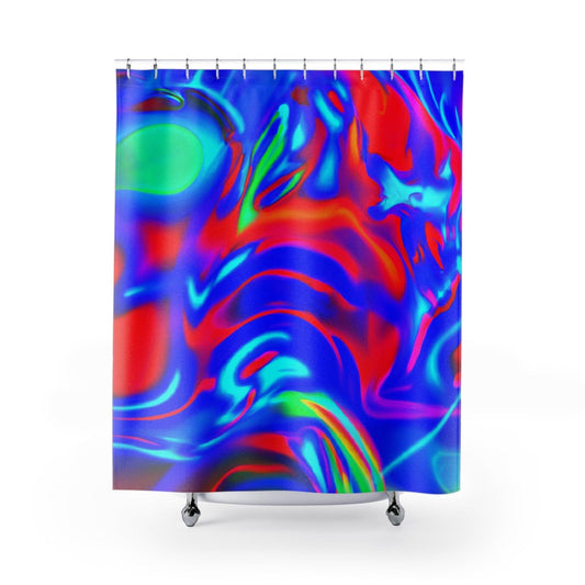 Neon Lava Shower Curtains - Lizard Vigilante