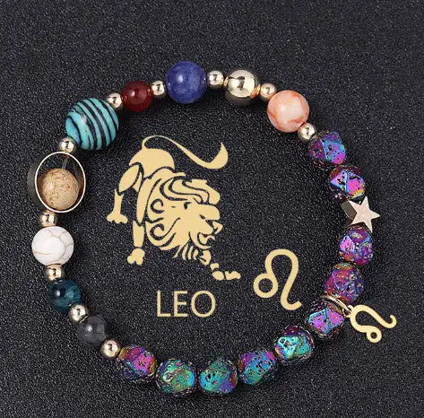 Natural Volcanic Rock Electroplating Twelve Constellations Bracelets