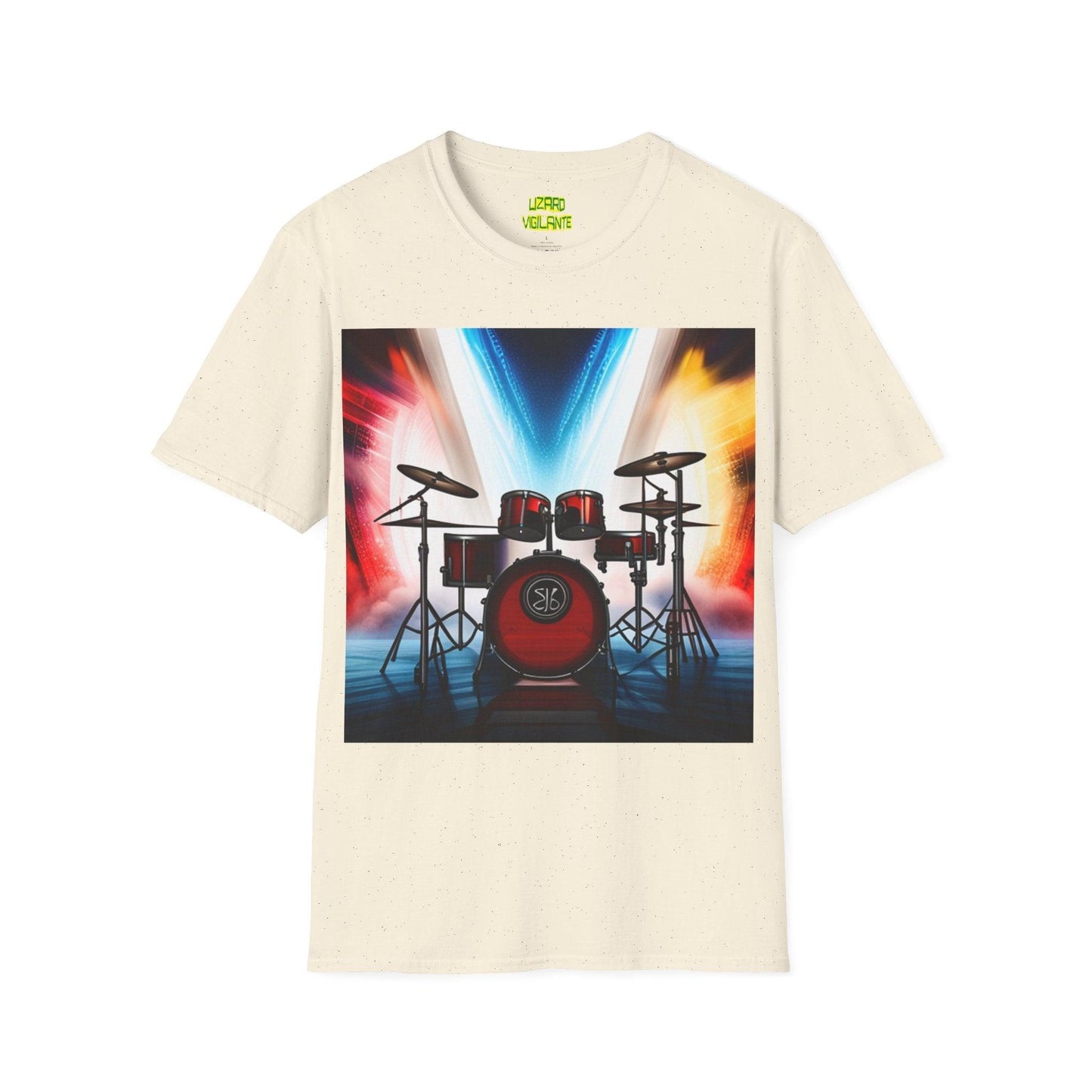 Rock Concert Drums Unisex Softstyle T-Shirt - Lizard Vigilante