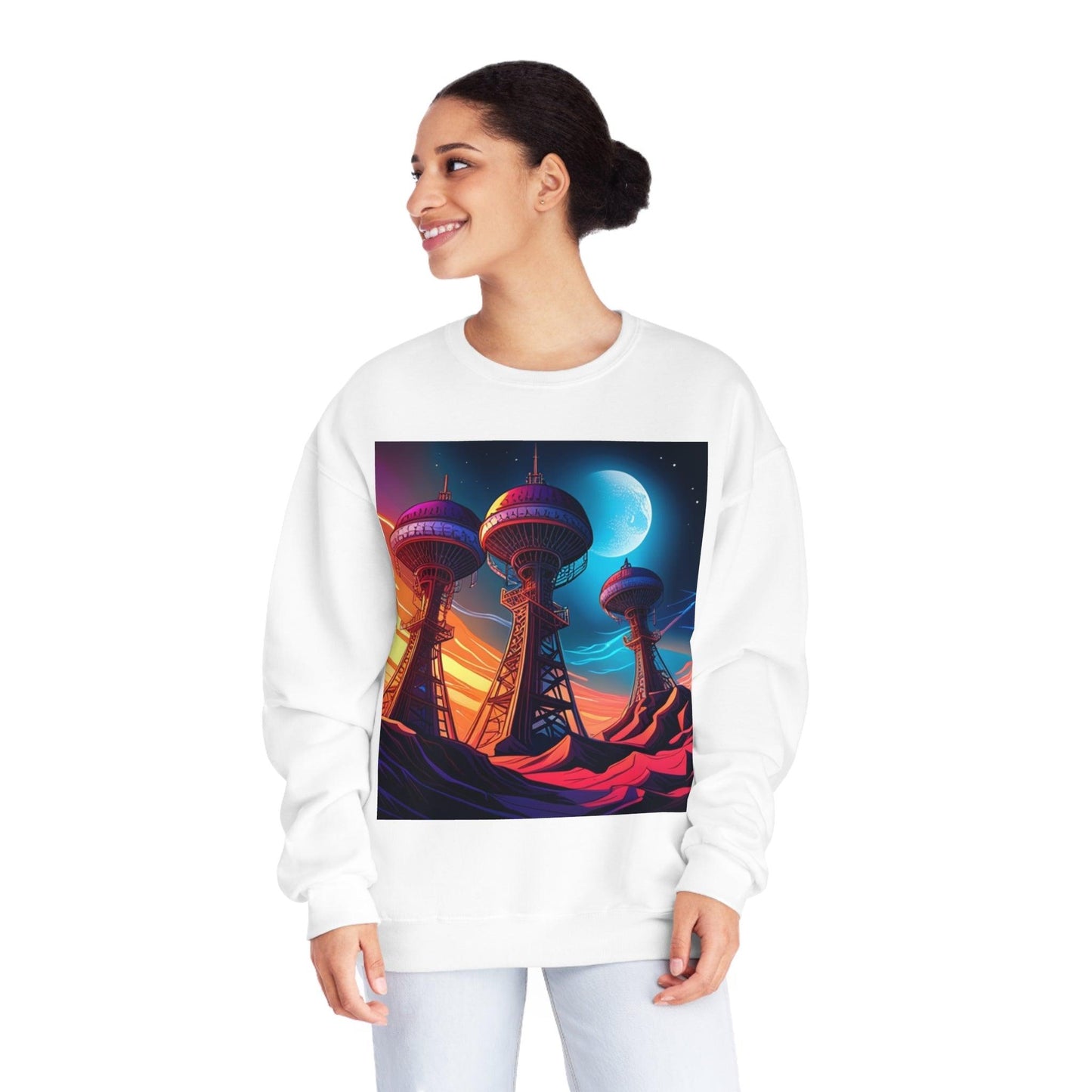 Interplanetary Communication Unisex NuBlend® Crewneck Sweatshirt - Lizard Vigilante