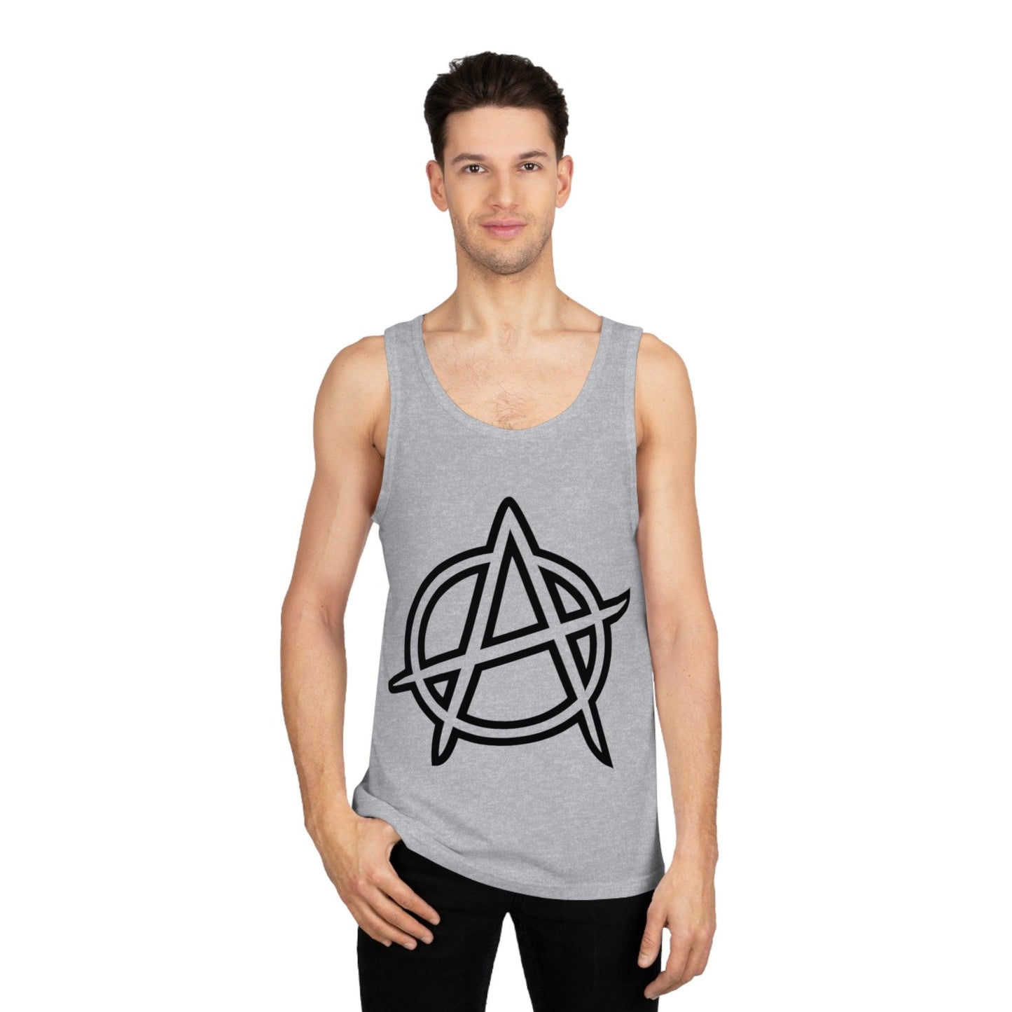 Anarchy Symbol Punker Unisex Softstyle™ Tank Top - Premium Tank Top from Printify - Just $27.74! Shop now at Lizard Vigilante