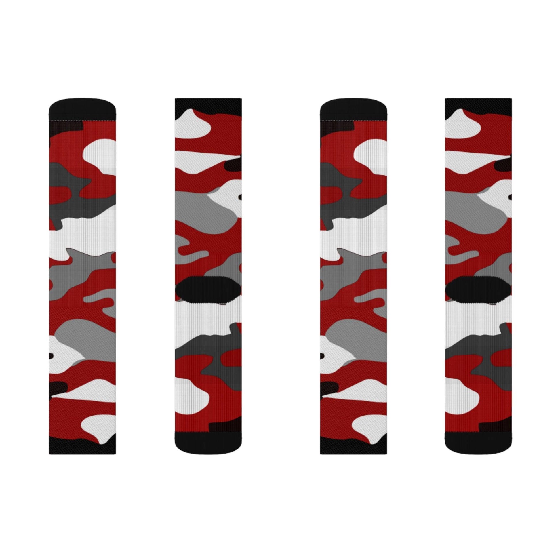 Red Black Grey White Sublimation Socks - Lizard Vigilante