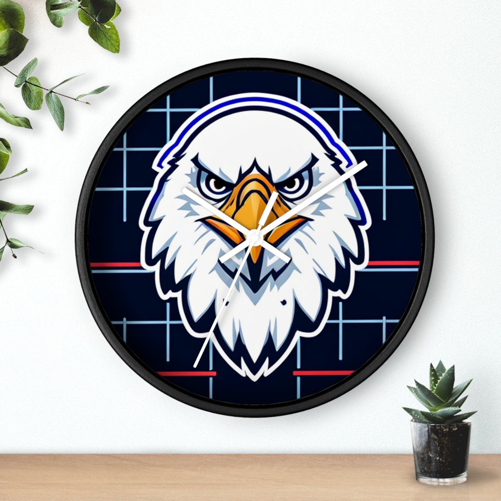 Bald Eagle Grid Wall Clock - Lizard Vigilante