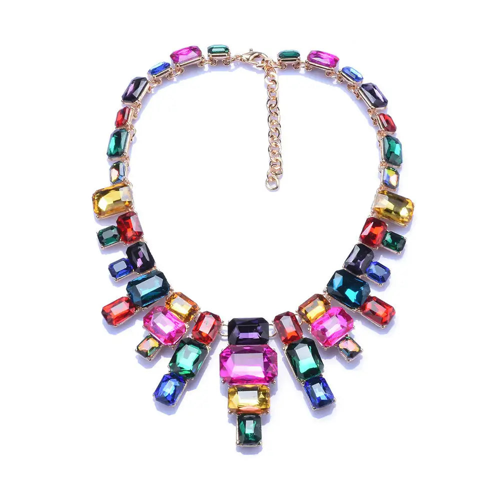 Luxurious Exaggerating Geometric Big Gem Necklace