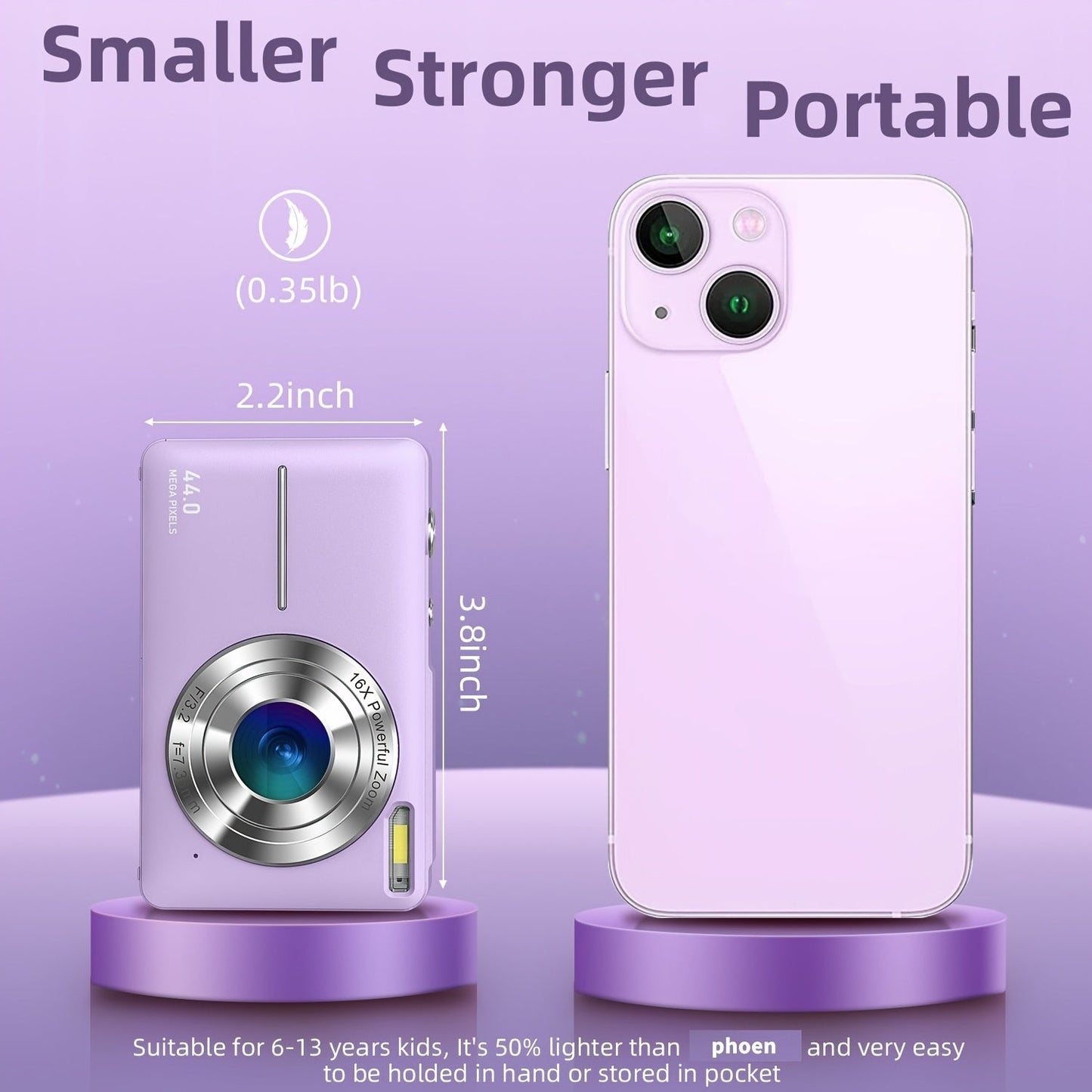 [HD Digital Camera for Vlogging] 16x Digital Zoom 1080P HD Digital Camera - 2.4-inch LCD Rechargeable Camera for Video Blogging, Photography, and Webcam - Perfect for Thanksgiving, Christmas, and New Year Gifts