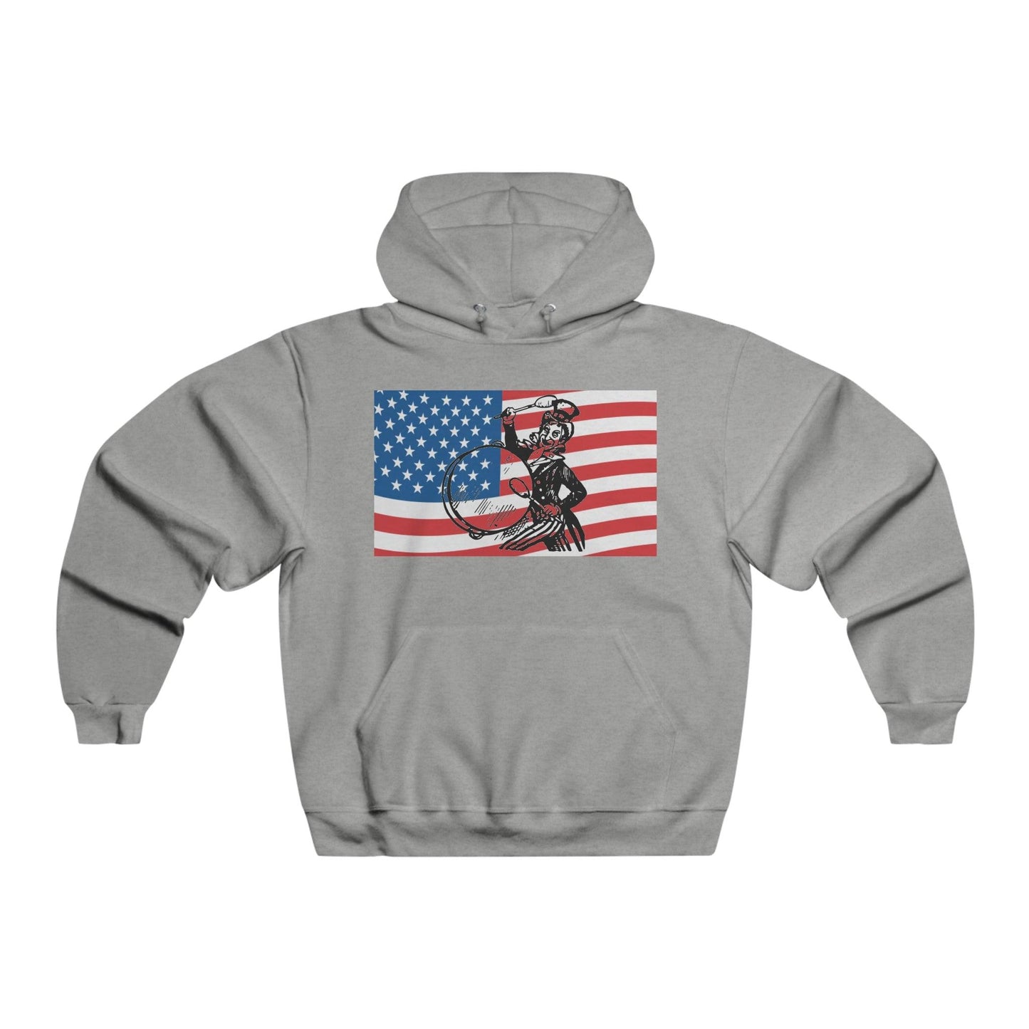 Uncle Sam Drummer on American Flag Men's NUBLEND® Hooded Sweatshirt - Lizard Vigilante