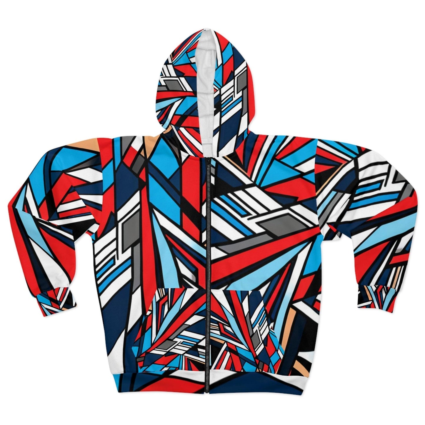 Geometricked Unisex Zip Hoodie - Lizard Vigilante