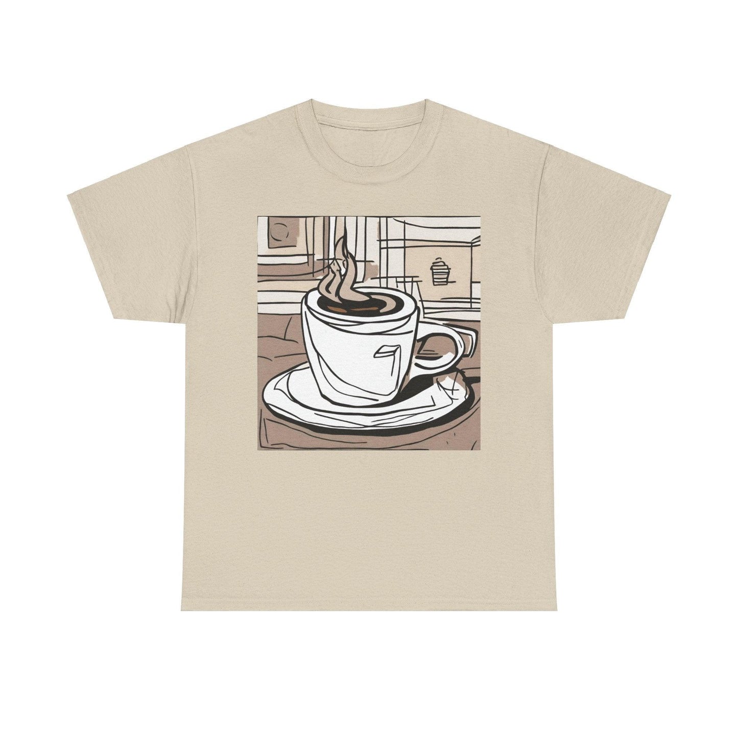 Cup of Coffee Illustration Unisex Heavy Cotton Tee - Lizard Vigilante