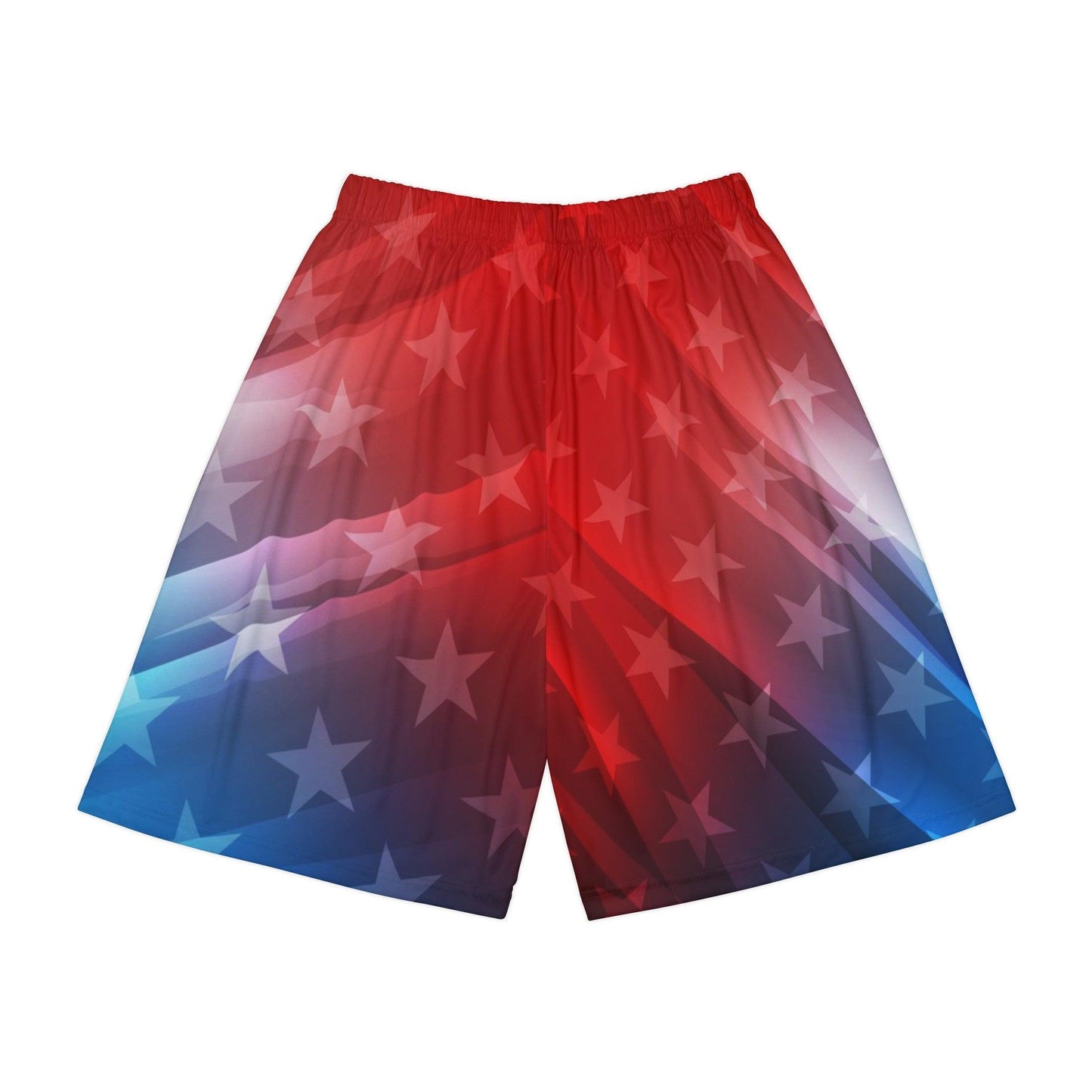 Red White and Blued Men’s Sports Shorts (AOP) - Lizard Vigilante