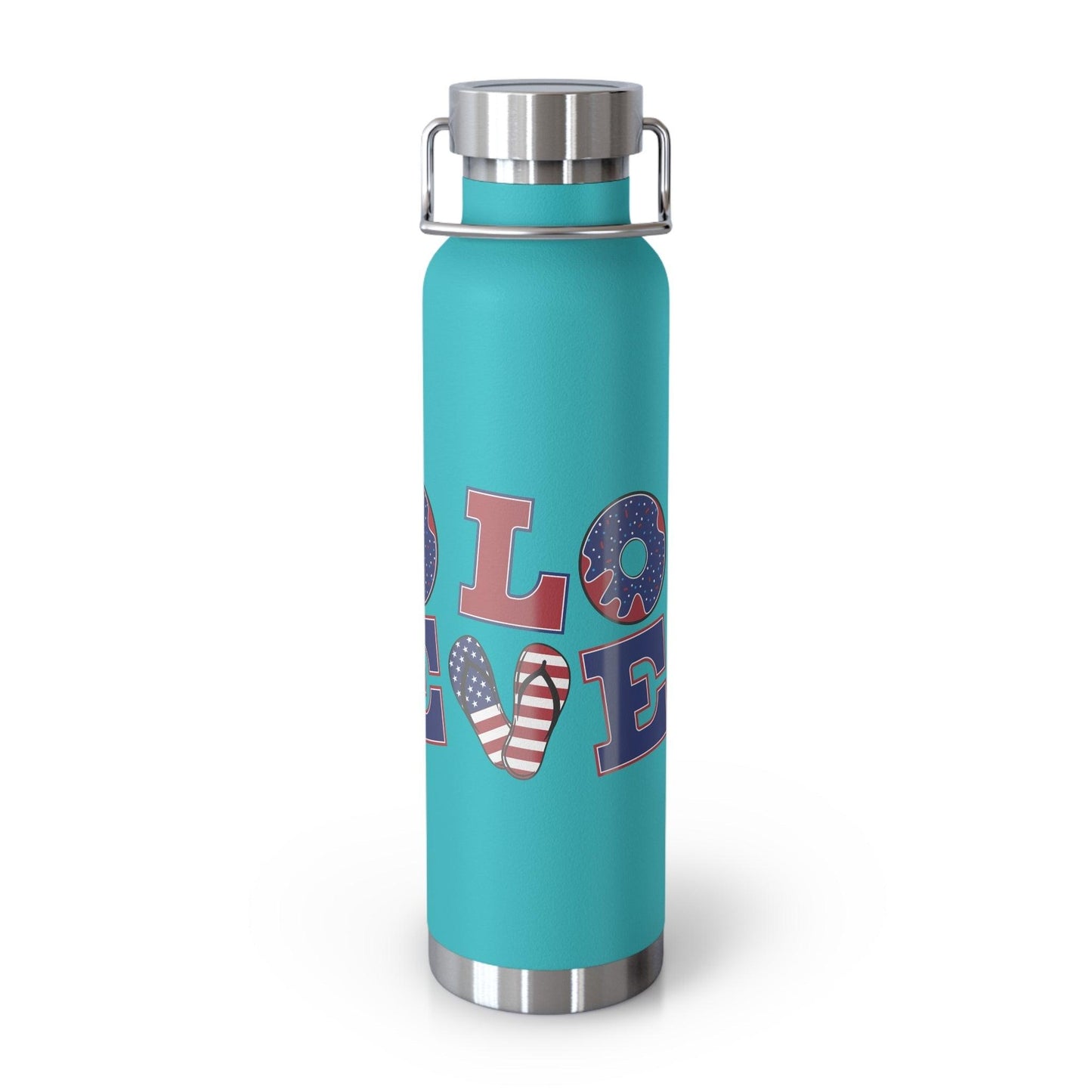 LOVE American Styled Red White and Blue Copper Vacuum Insulated Bottle, USA 22oz - Lizard Vigilante