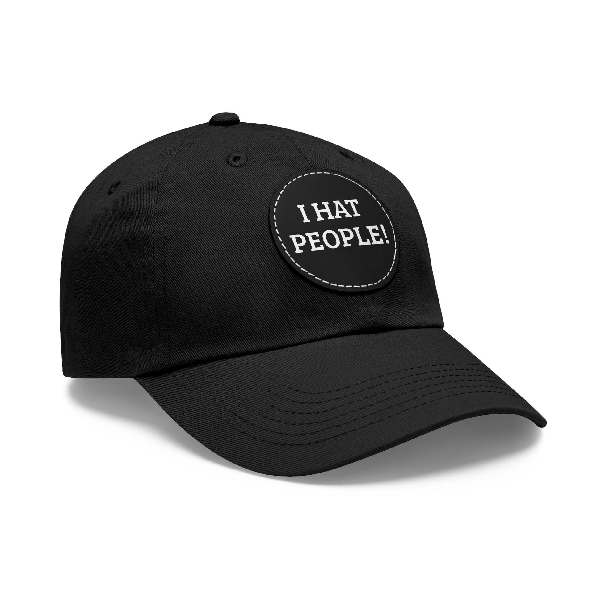 I HAT PEOPLE! Dad Hat with Leather Patch (Round) - Lizard Vigilante