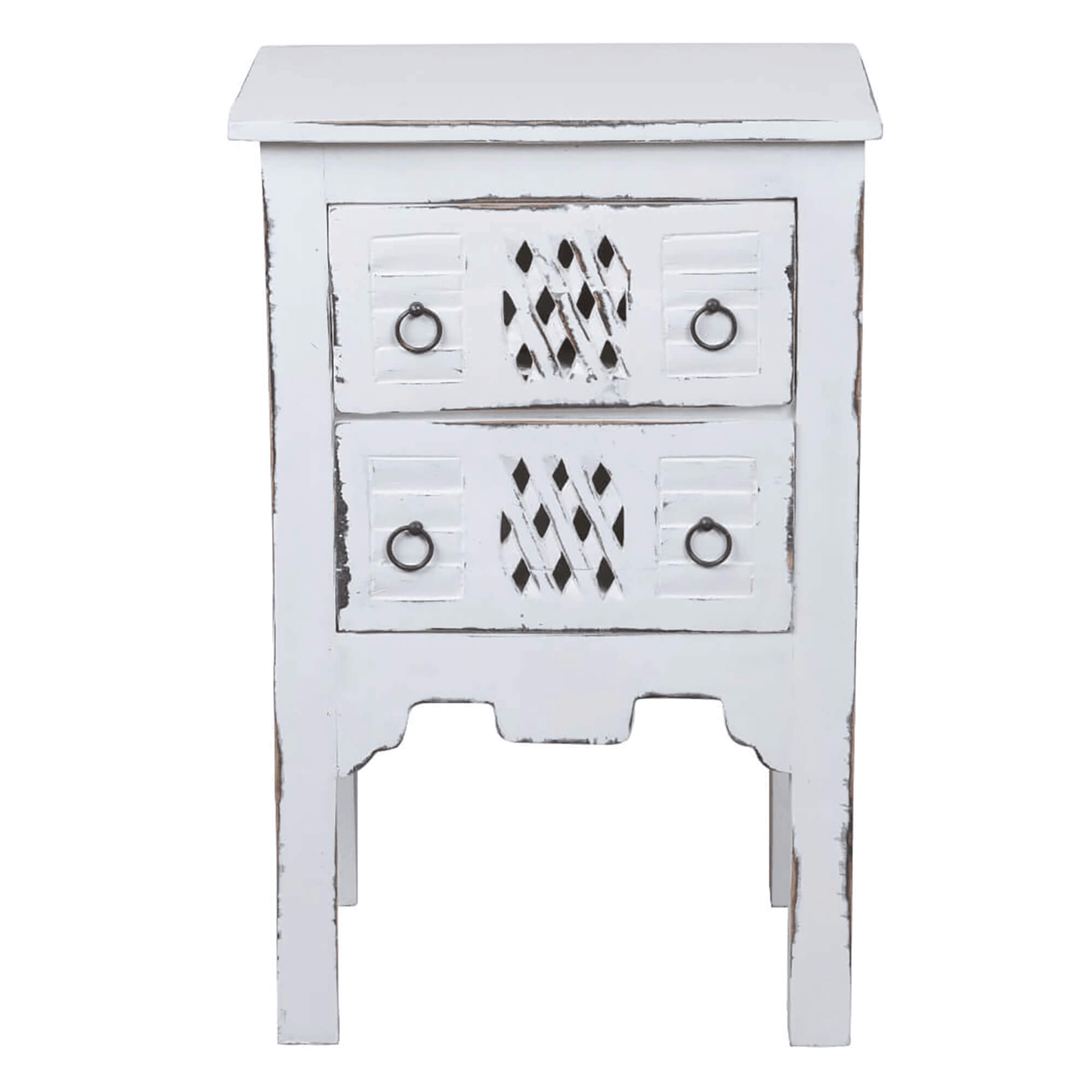 Sunset Trading Distressed White Mahogany Cottage End Table