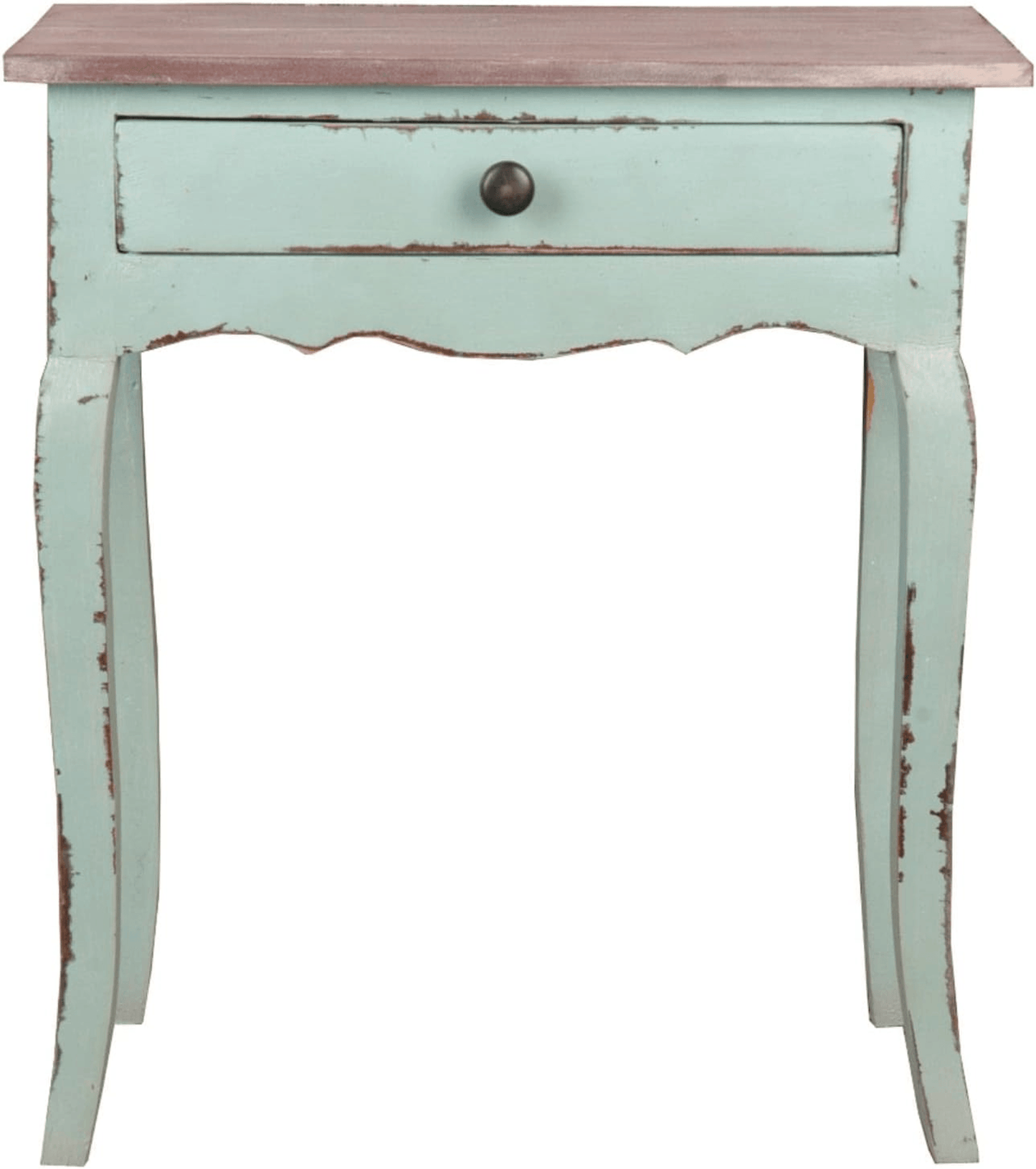 Cottage Table In Bahama Blue And Natural Limewash Wood