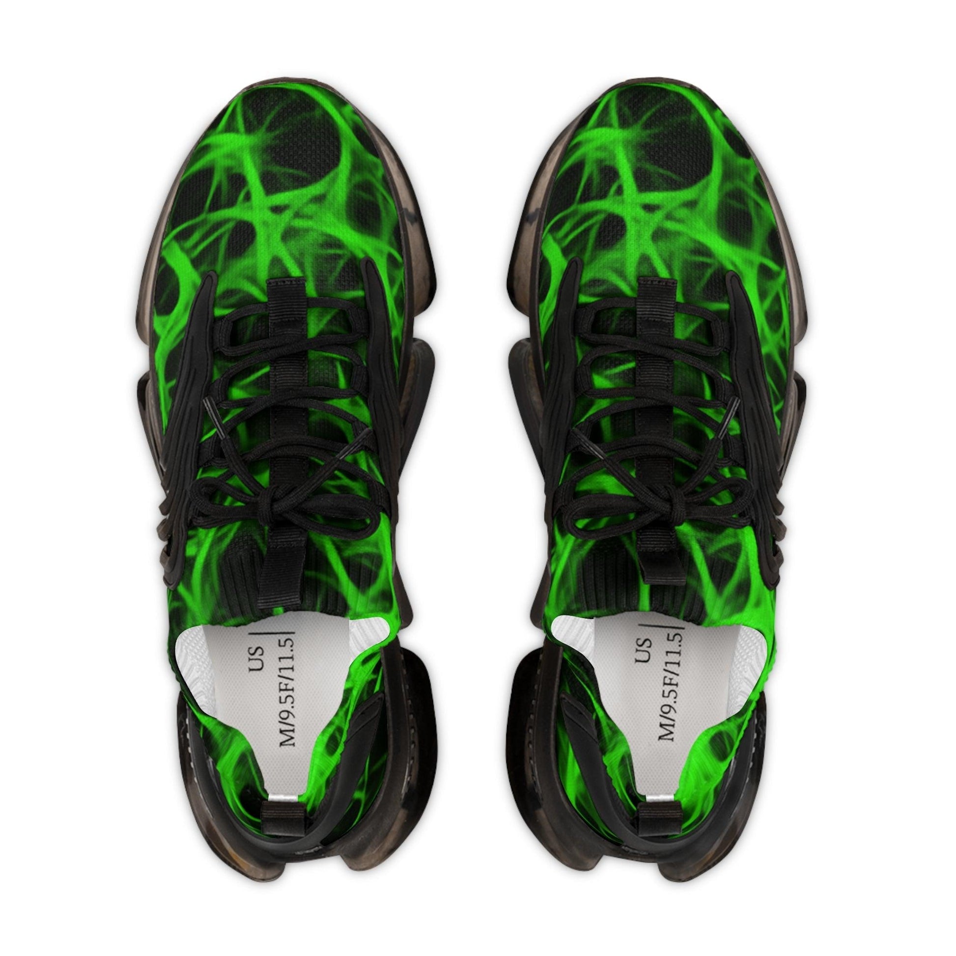 Nuclear Green Charged Men's Mesh Sneakers - Lizard Vigilante