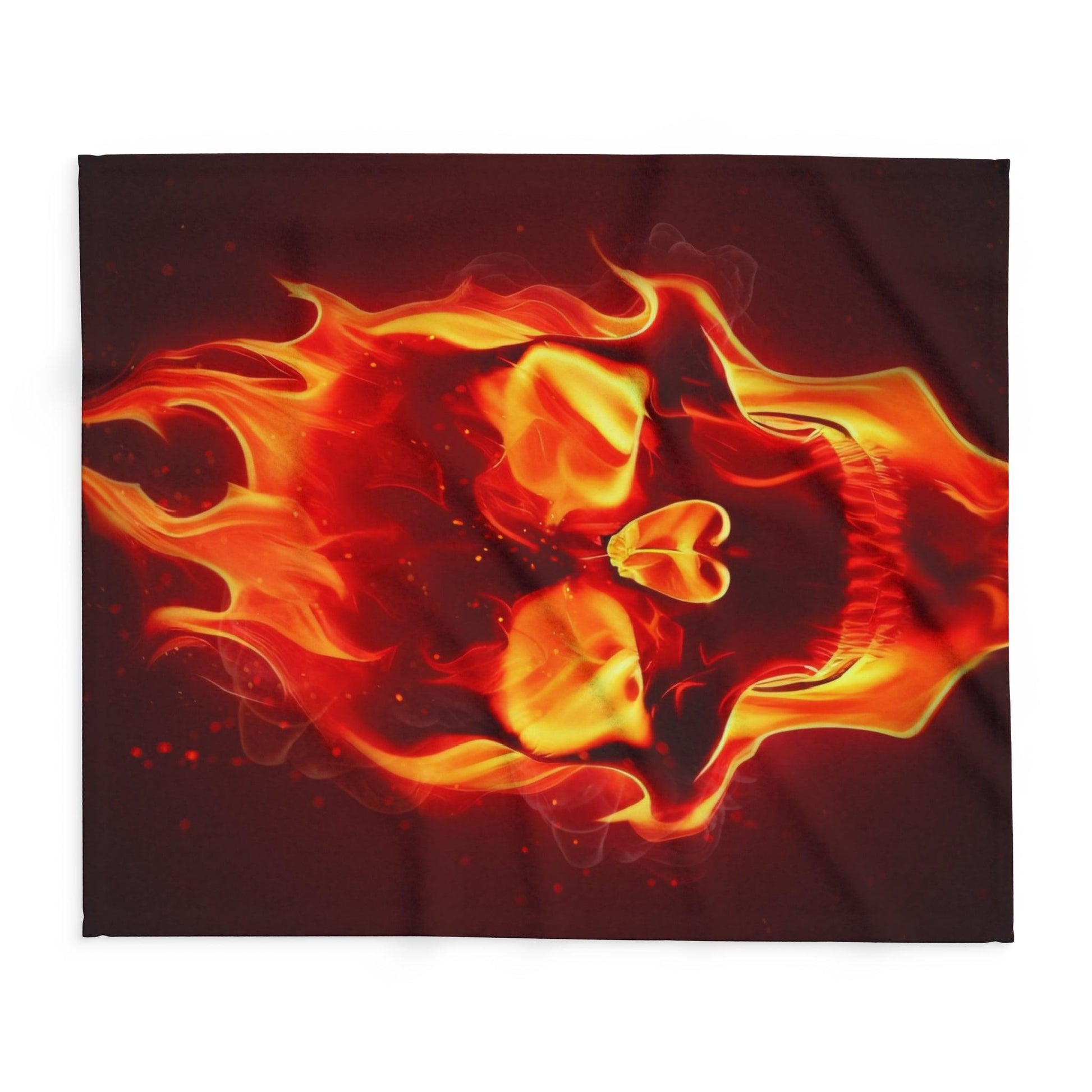 Flaming Head Arctic Fleece Blanket - Lizard Vigilante