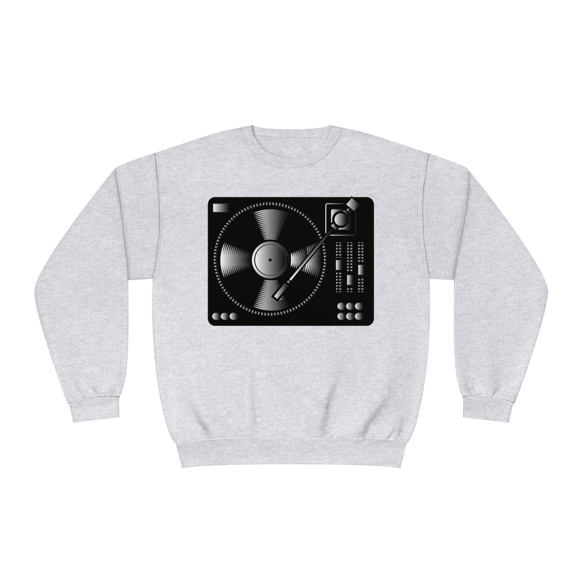 Turntable Record Player Unisex NuBlend® Crewneck DJ Sweatshirt - Lizard Vigilante