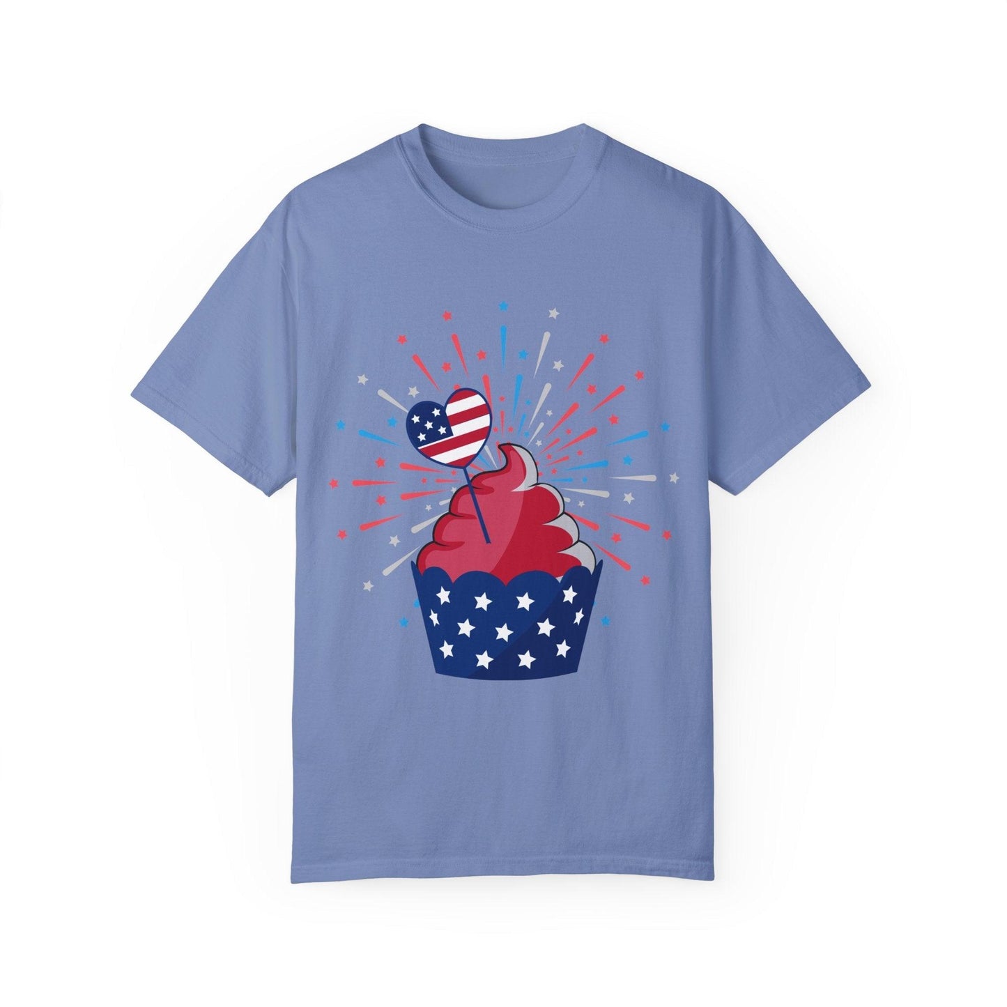 July 4th Cupcake Unisex Garment-Dyed T-shirt - Lizard Vigilante