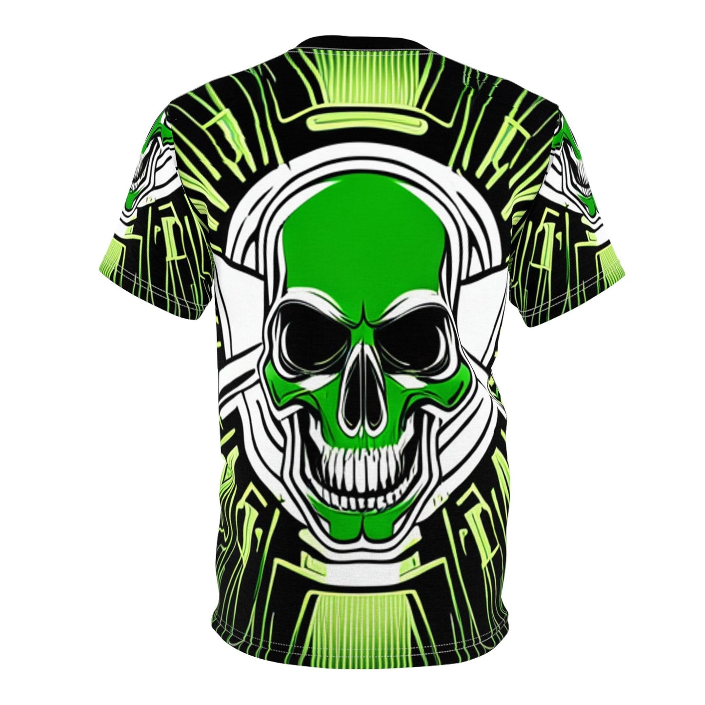 Greeny Skull Unisex Cut & Sew Tee (AOP) - Lizard Vigilante