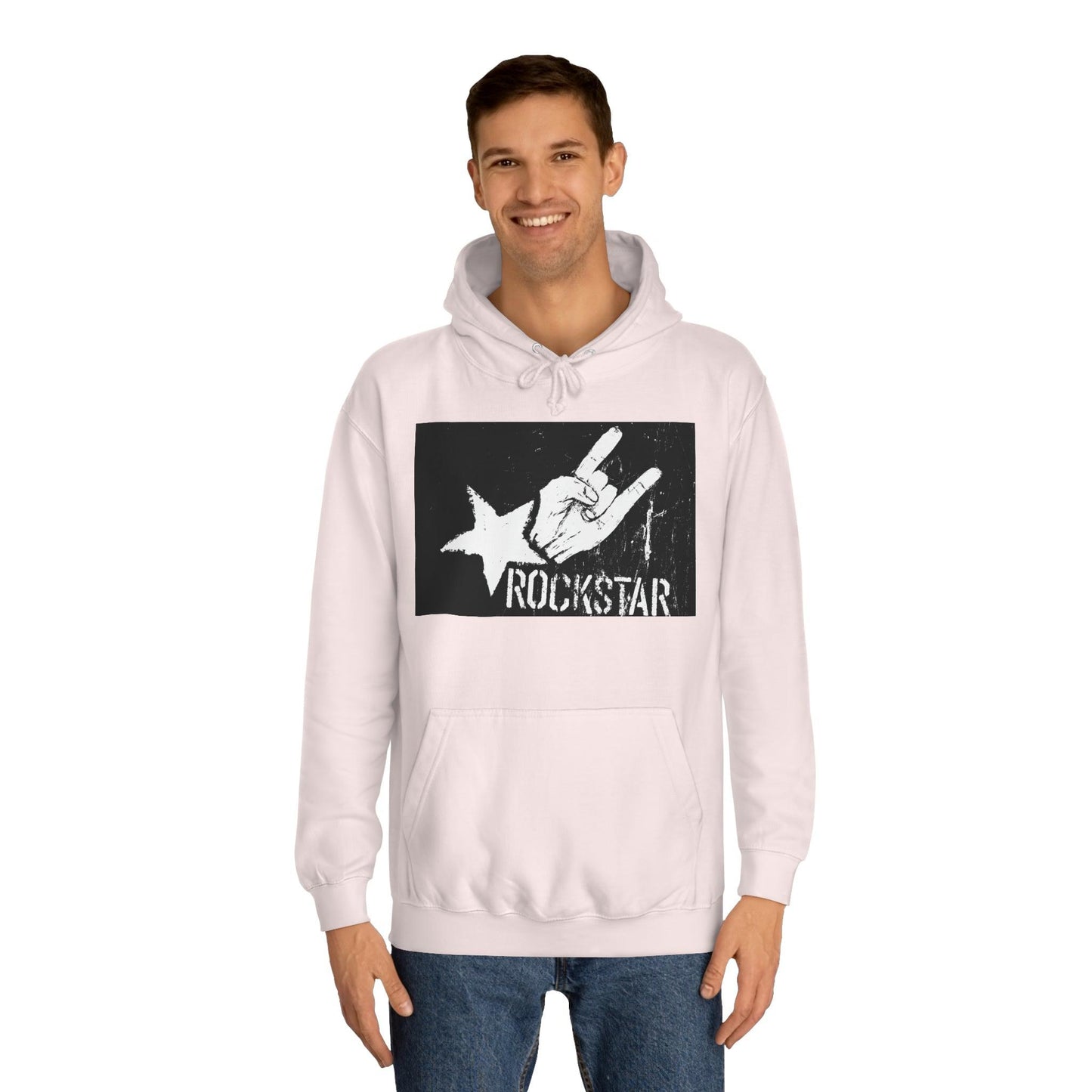 Rock Star Hand Sign Unisex College Hoodie - Lizard Vigilante