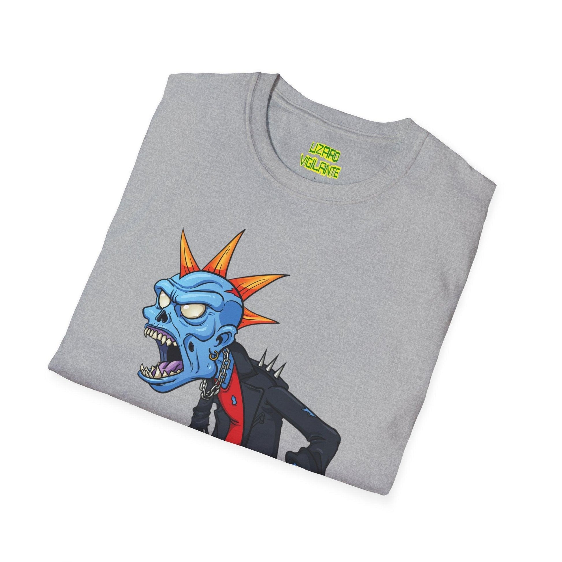 Punk Zombie Unisex Softstyle T-Shirt - Lizard Vigilante