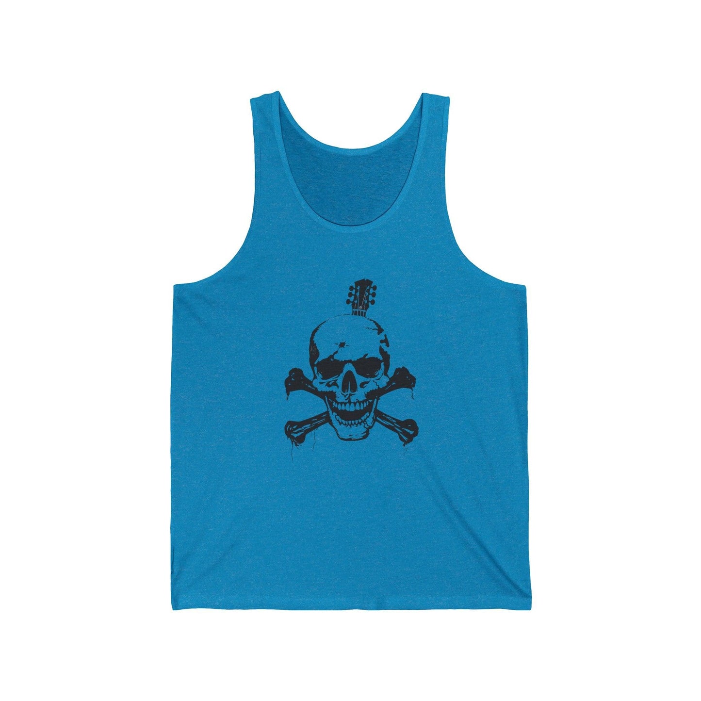 Guitar Skull Cross Bones Unisex Jersey Tank - Premium Tank Top from Printify - Just $32.74! Shop now at Lizard Vigilante